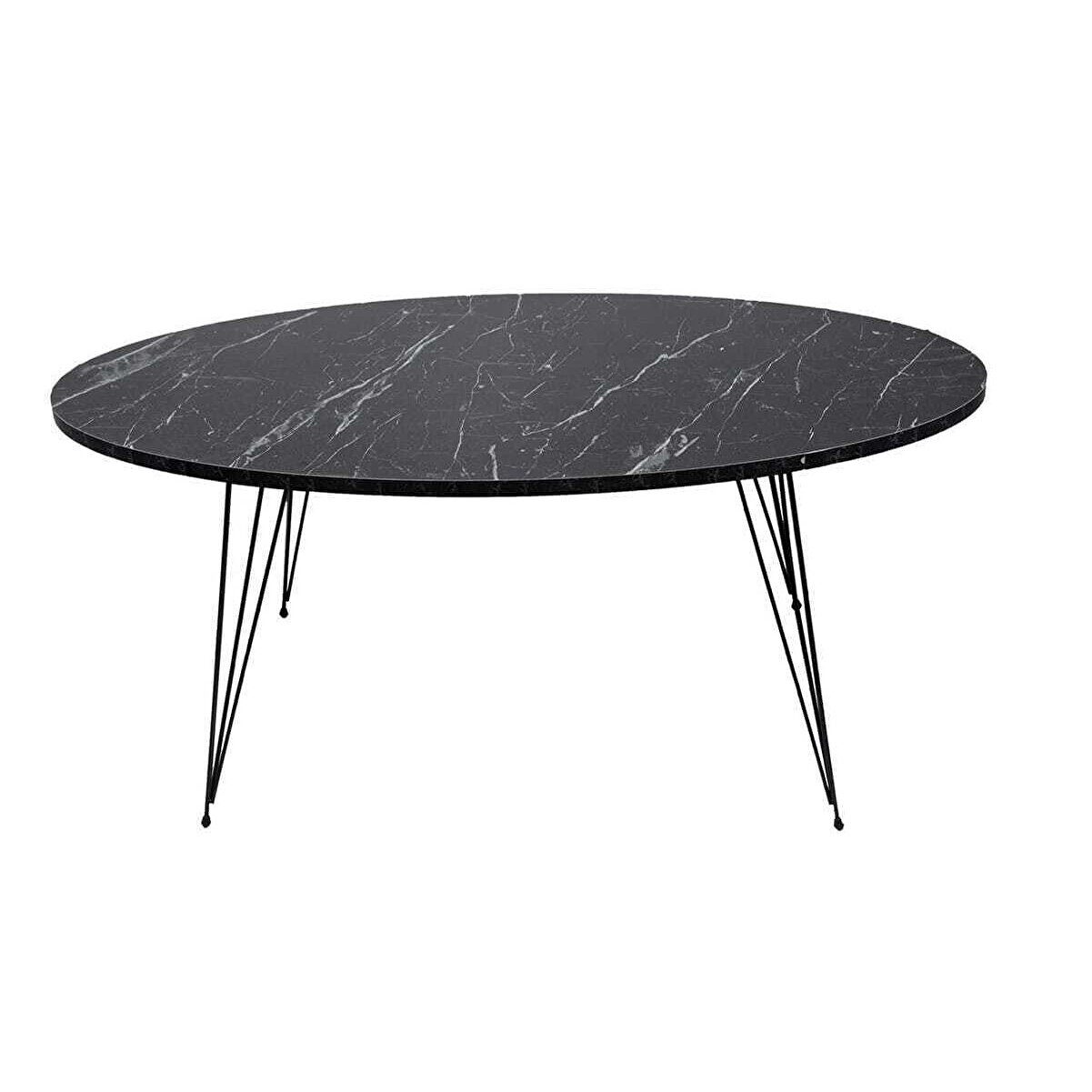 en.casa Couchtisch (1-St), oval, melaminbeschichtet, Metallbeine 89322089