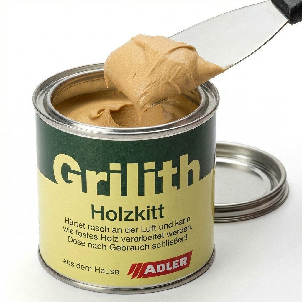 ADLER Spachtelmasse Grilith Holzkitt 200ml, Schnelltrocknend – spart Zeit bei Reparaturen