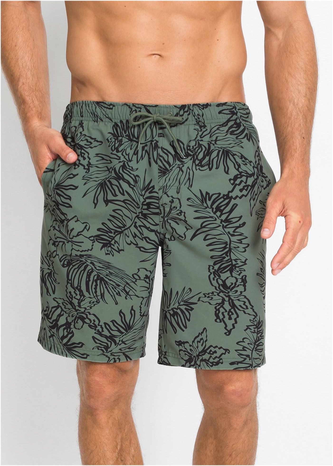 bonprix Badeshorts mit Innenslip und Münztasche aus Netzware, bedrucktes De günstig online kaufen