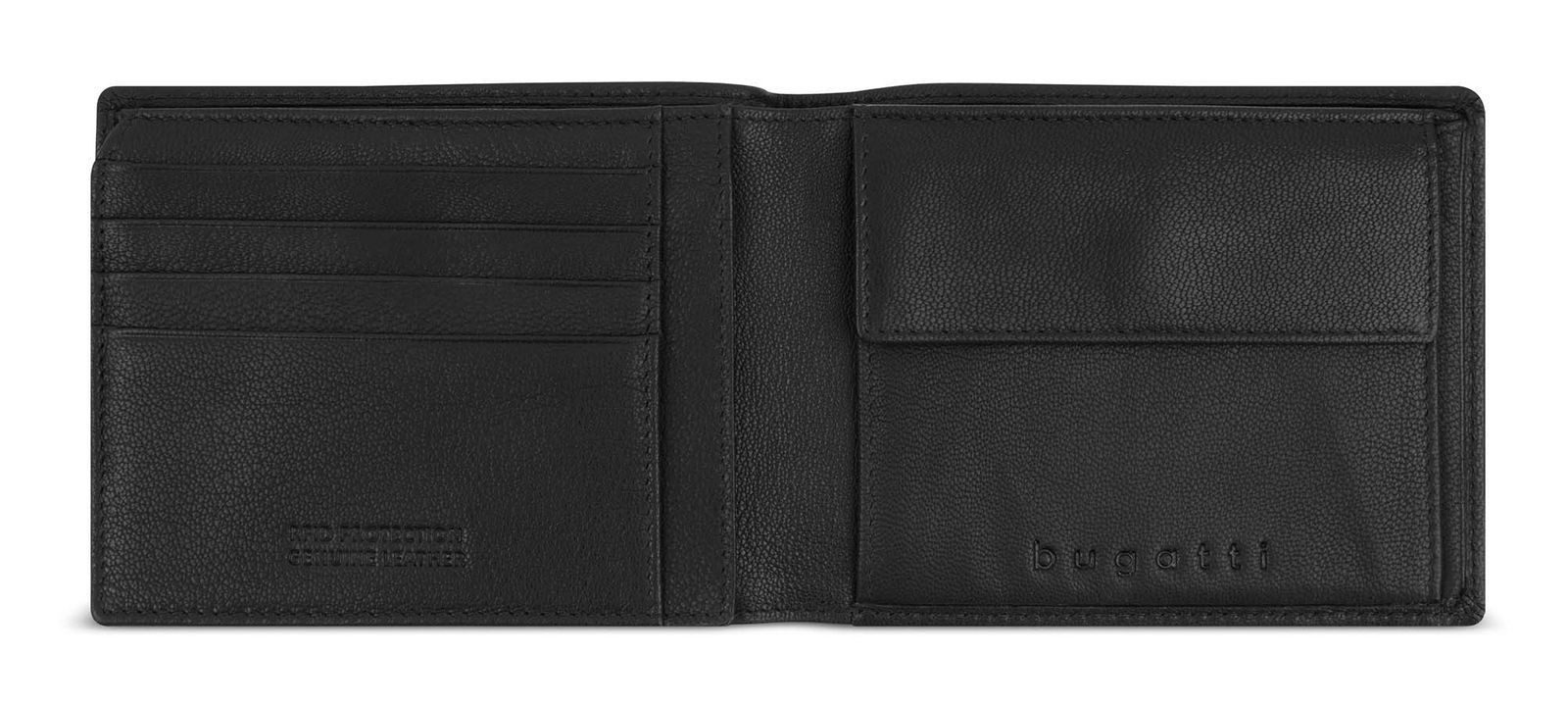bugatti Geldbörse Wallet With Flap, aus echtem Ziegenleder mit RFID-Blocker günstig online kaufen