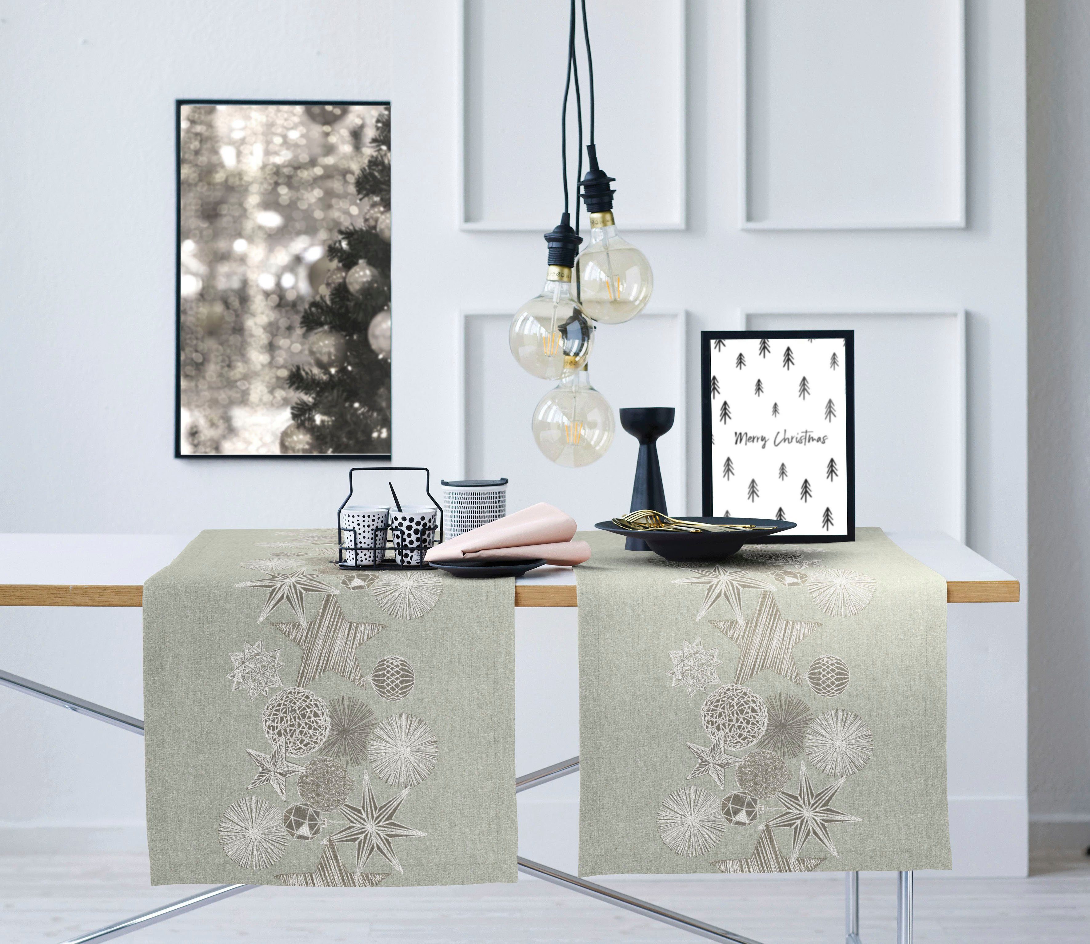APELT Tischläufer 4708 CHRISTMAS GLAM, Weihnachtsdeko, Weihnachten (1-tlg), Lurex-Jacquardgewebe