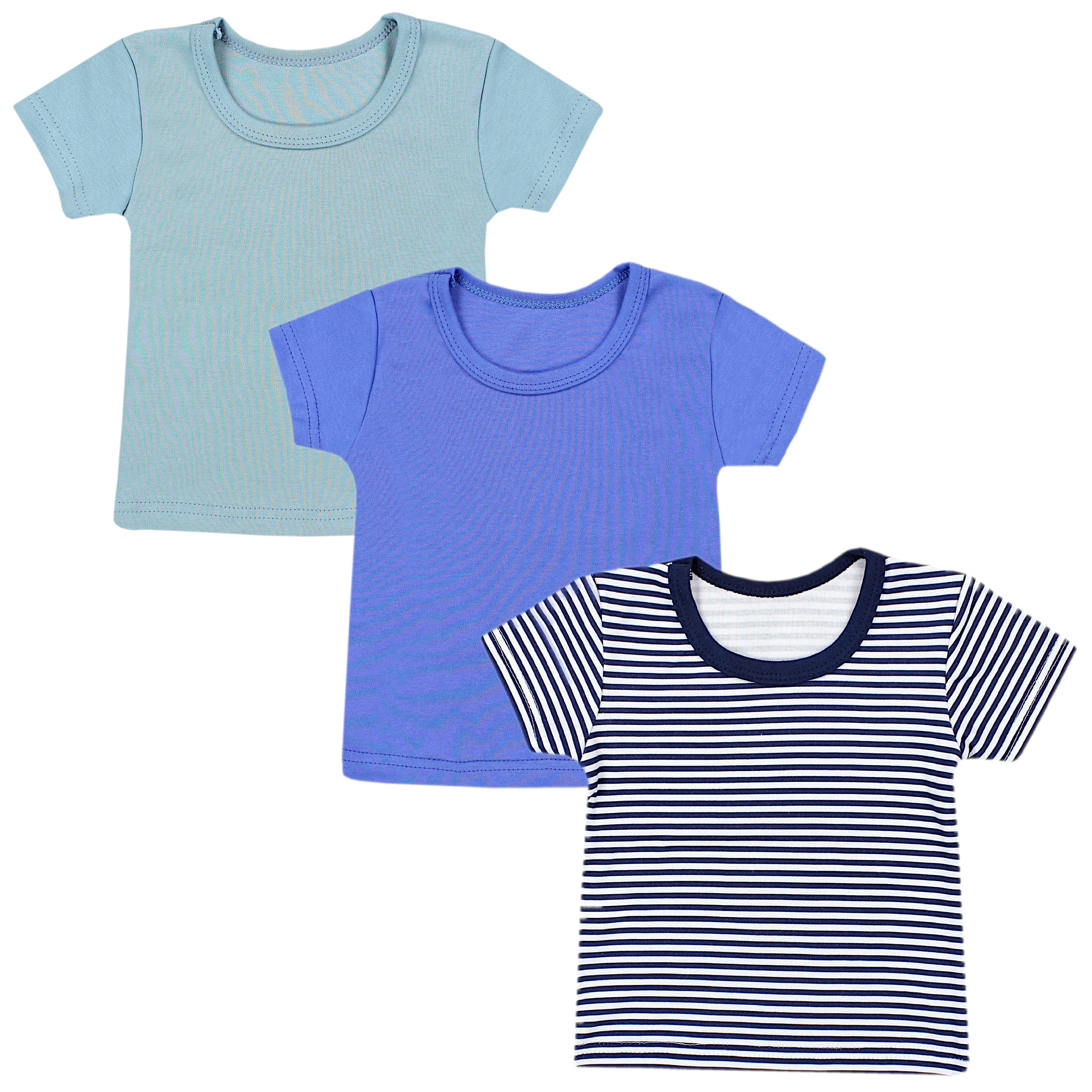TupTam T-Shirt TupTam Baby Jungen Sommer T-Shirt Kinder Kurzarm Shirt 3er Pack (3-tlg) 3er Pack Streifen Dunkelblau/Blau/Grün