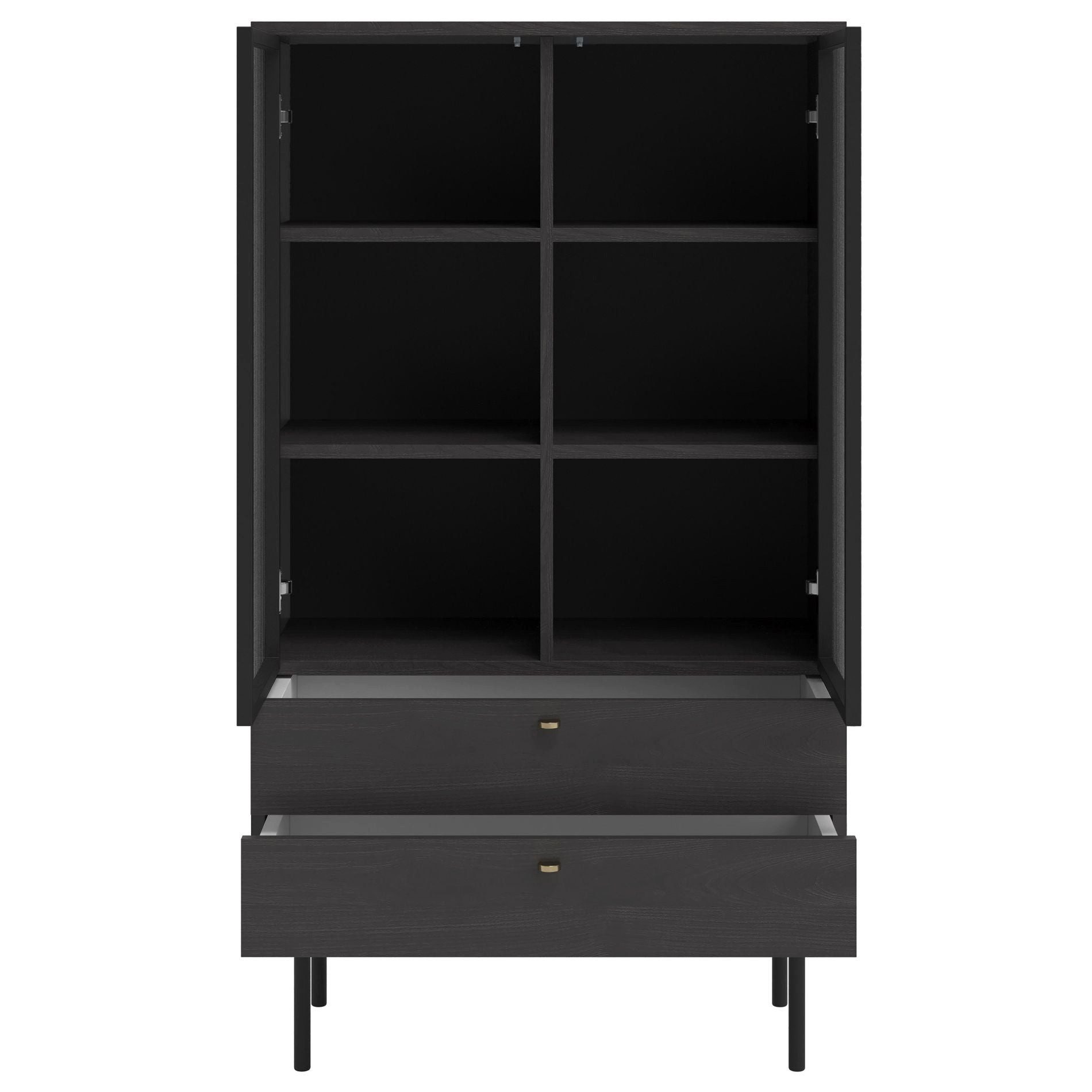 Selsey Standvitrine OLAR II Vitrine mit Glastüren,85x41 cm