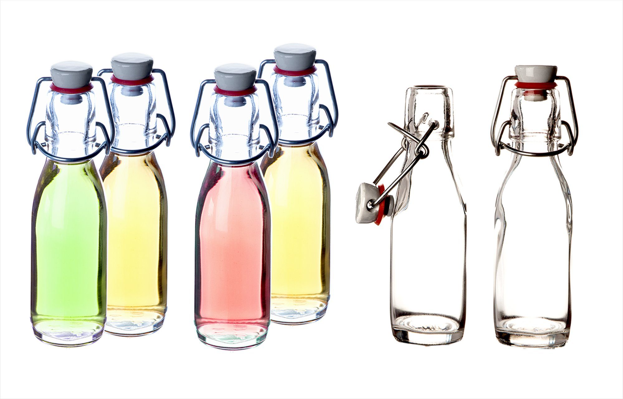 BigDean Trinkflasche »Glasflaschen mit Porzellan−Bügelverschluss 200 ml −  Draht−Bügelflasche zum Ansetzen von Ölen, Alkohol, Likören, Säften« online  kaufen | OTTO