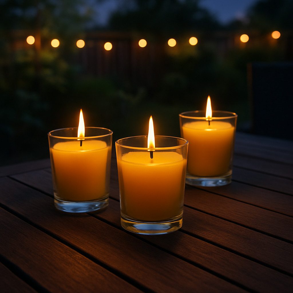 IC Gardenworld Duftkerze Citronella Kerze im Glas, ca. Ø 5 x 6,2 cm, 6 Stunden Brenndauer (12-tlg), Deko Duftkerze mit Zitronenduft – Bild 5 von 5