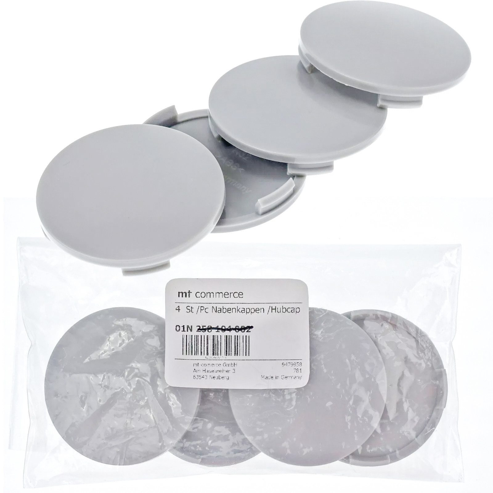 BRANDT AUTOMOTIVE Wheel Cap 4X 64mm Hub Caps Grey Domed for Alutec Rial Anzio