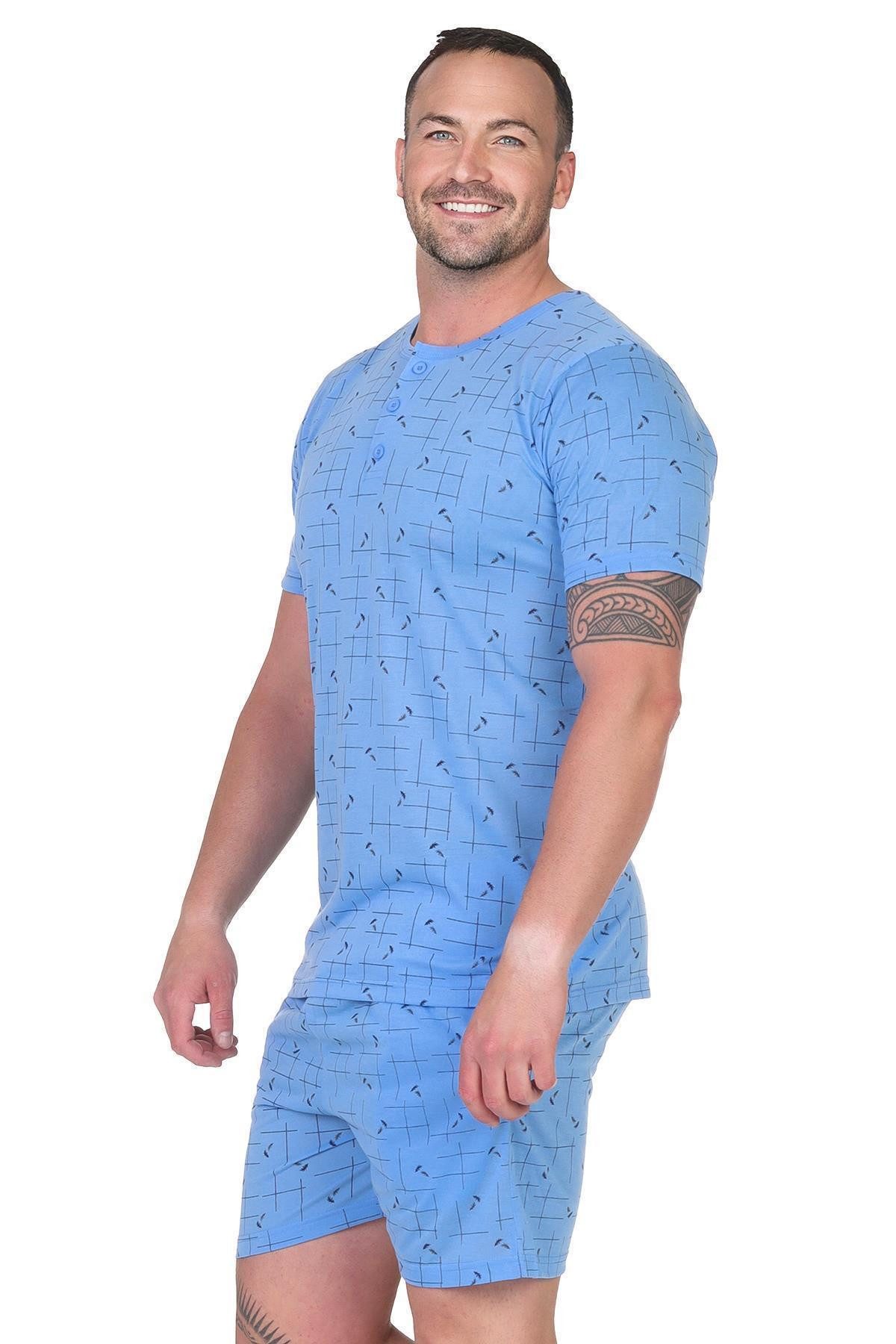EloModa Capri-Pyjama Herren Pyjama Shorty und T-Shirt Schlafanzug, Gr. M L XL 2XL (2 tlg)