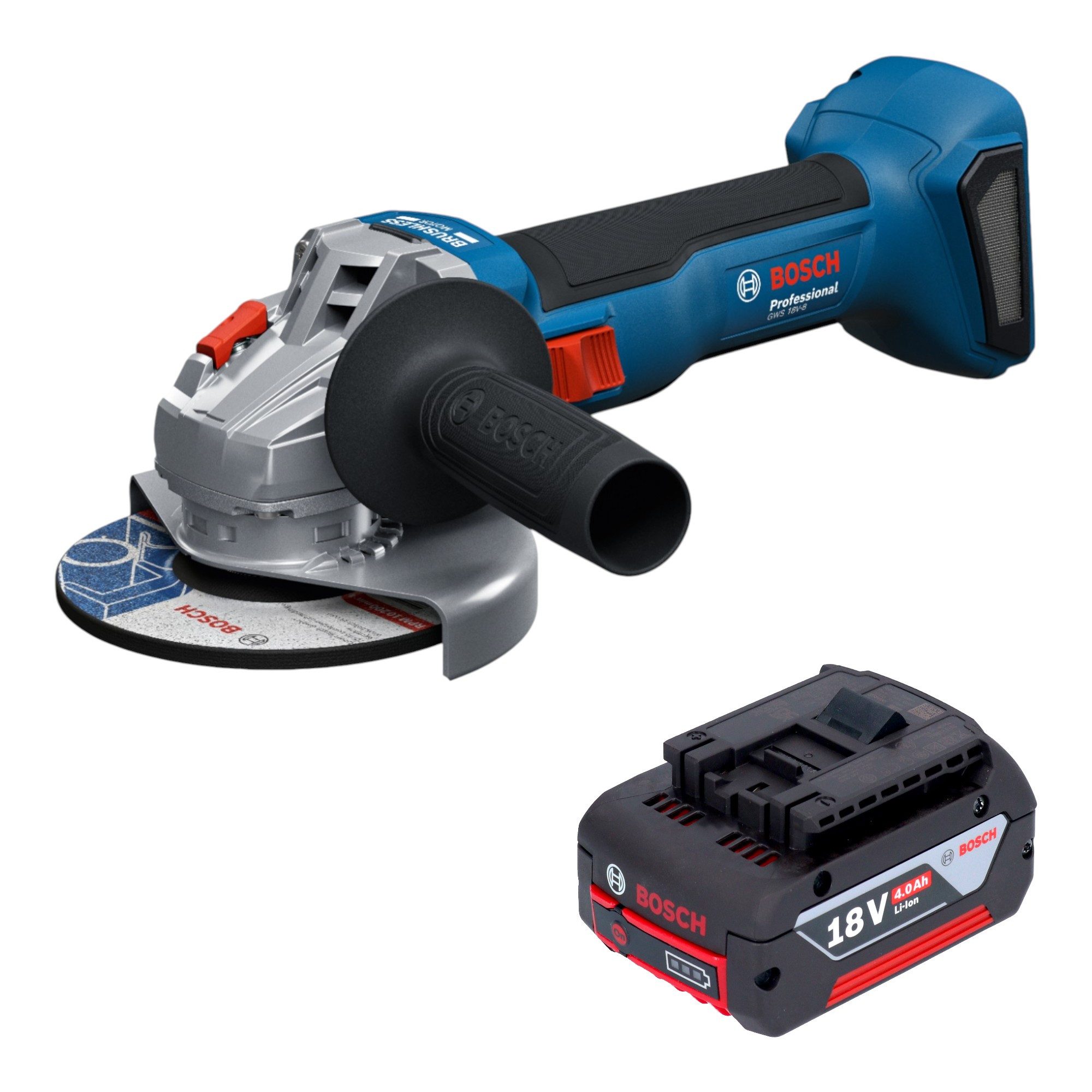 Bosch Professional Akku-Winkelschleifer GWS 18V-8 Professional Akku Winkelschleifer 18 V 125 mm Brushless