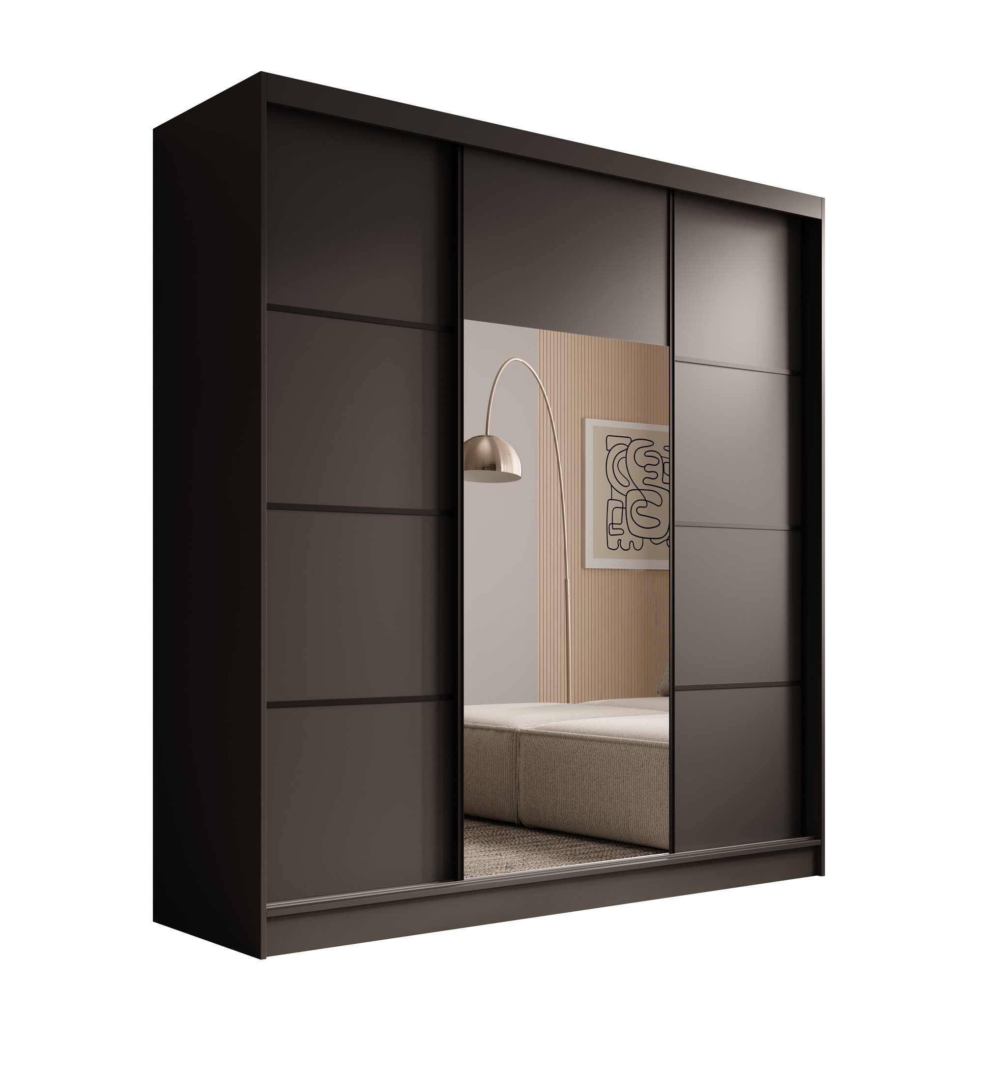 Fun Möbel Schiebetürenschrank Schrank ALFA 200 x 215 x 61 cm