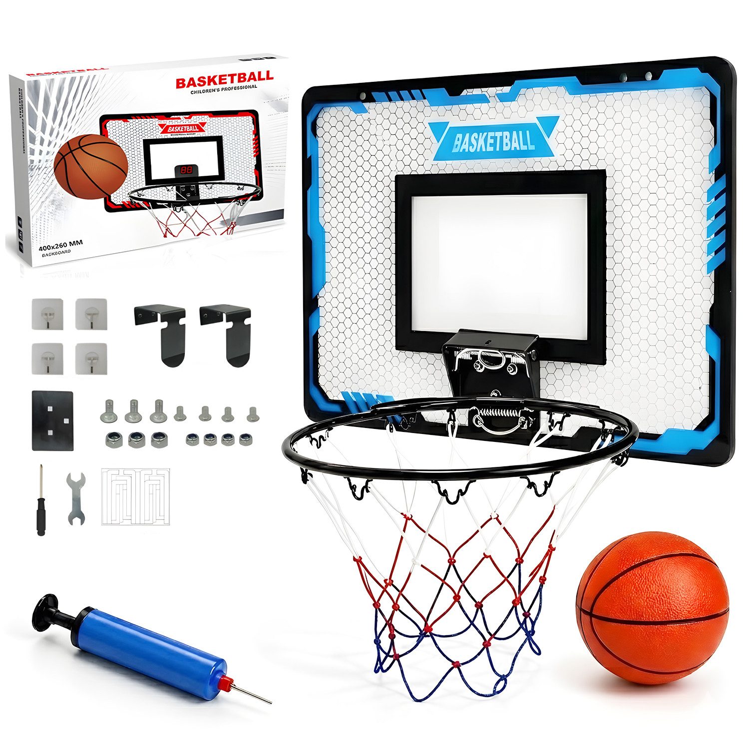 AIMAX Basketballkorb Mini Basketballkorb kinder Indoor fürs Zimmer, mit Bälle und Pumpe (Spielzeug Basketballkörbe mit bruchsicherer Rückwand, Break-Away-Ring, 1-St., Geschenke für 4-12 jährige Jungen und Mädchen), Der langlebige Türkorb für Homeoffice, Z
