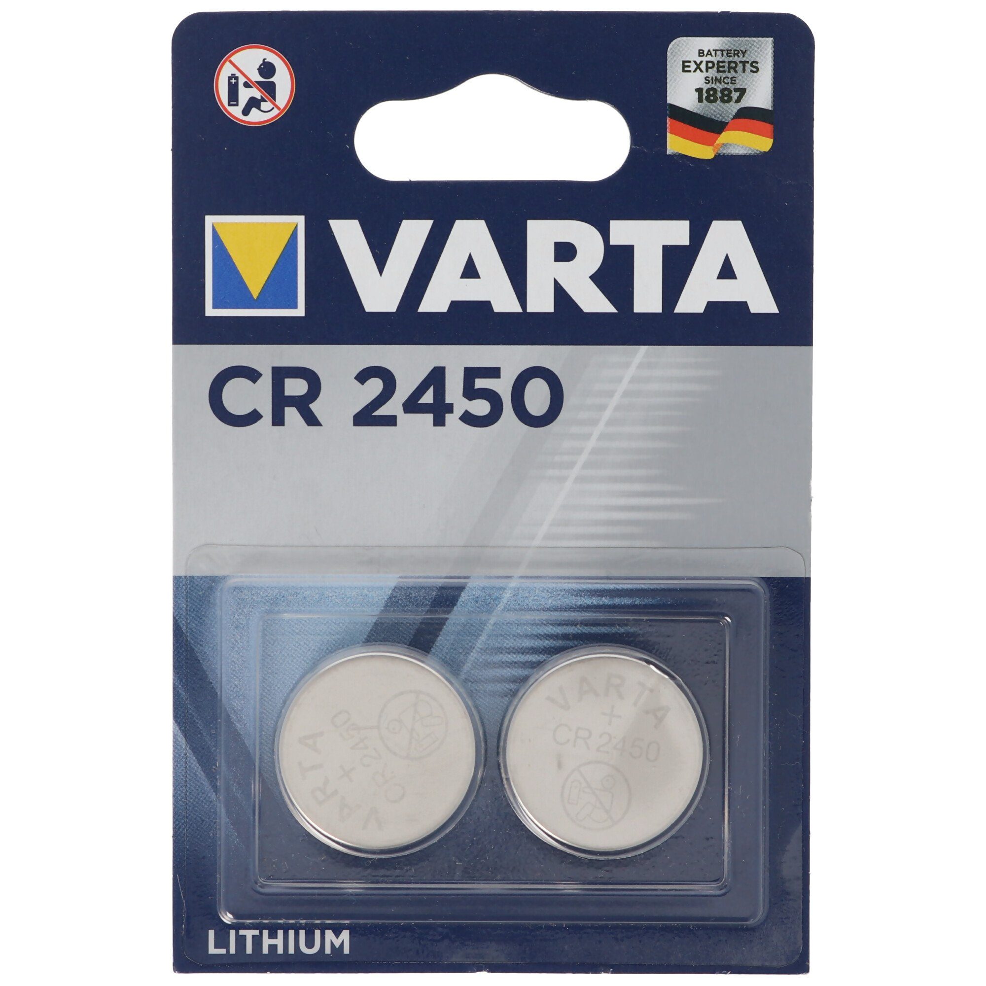 VARTA Varta Professional Electronics CR2450, CR 2450 Lithium 2er Blister Ve Batterie, (3,0 V)
