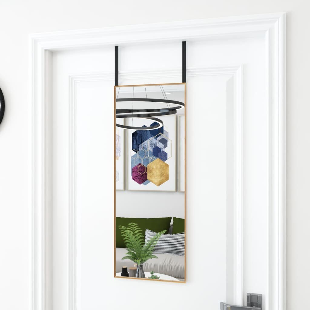 furnicato Wandspiegel Türspiegel Golden 30x80 cm Glas und Aluminium (1-St)