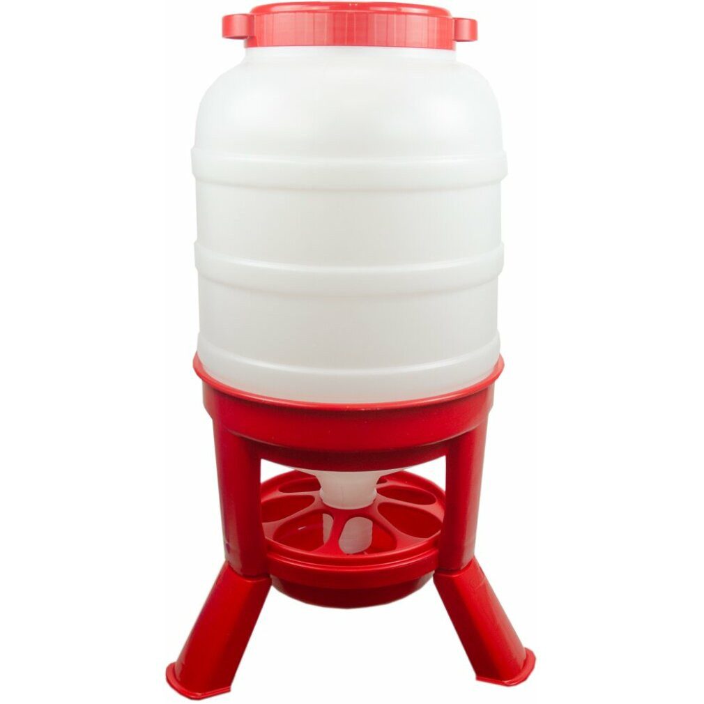 Gaun Futternapf Geflügel Futterautomat mit Ständer 40 Liter rot hopper