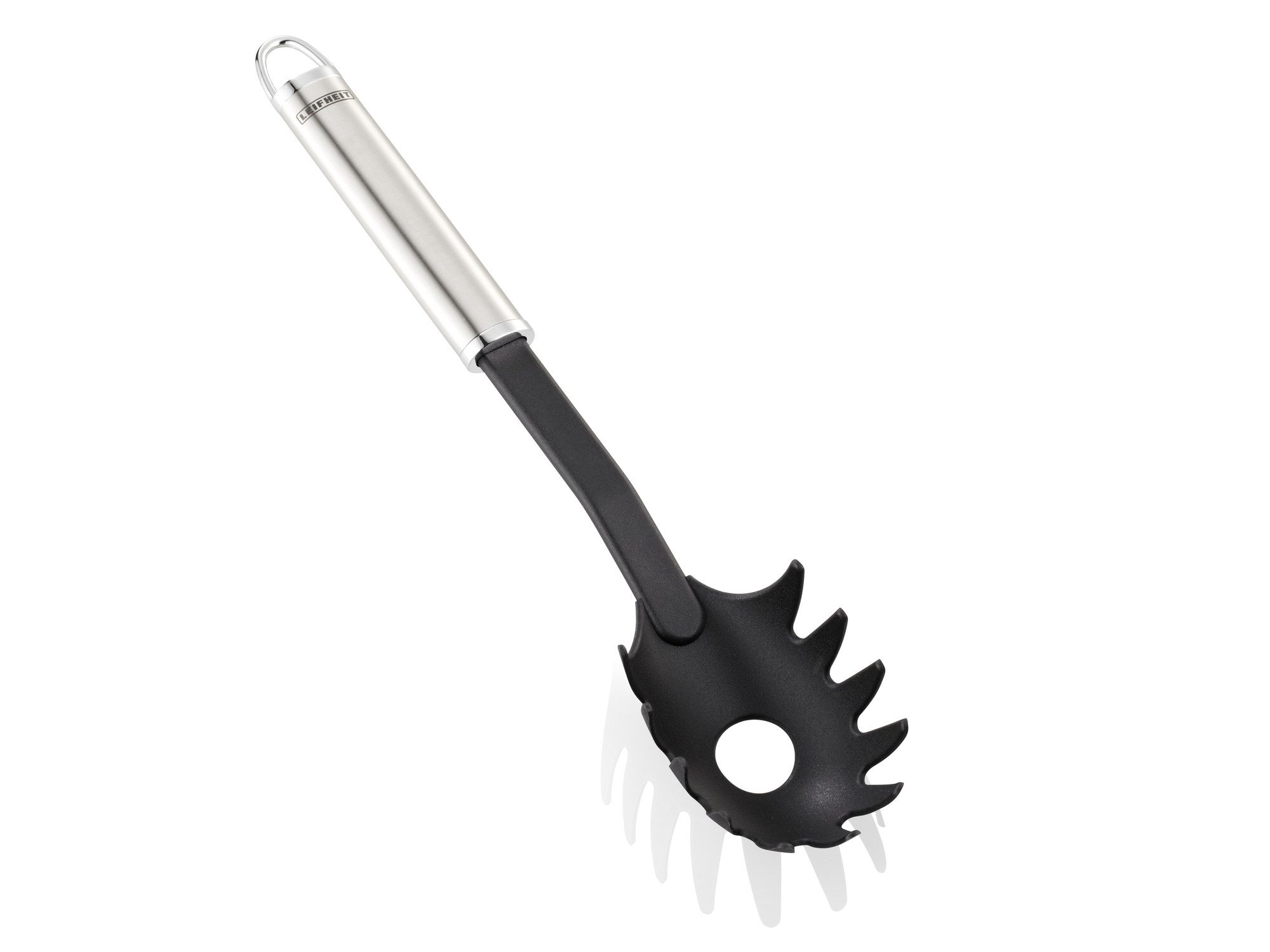 Leifheit Servierlöffel Spaghettilöffel Nylon, Edelstahl, hitzebeständiges Nylon bis 160°C, Aufhängeöse