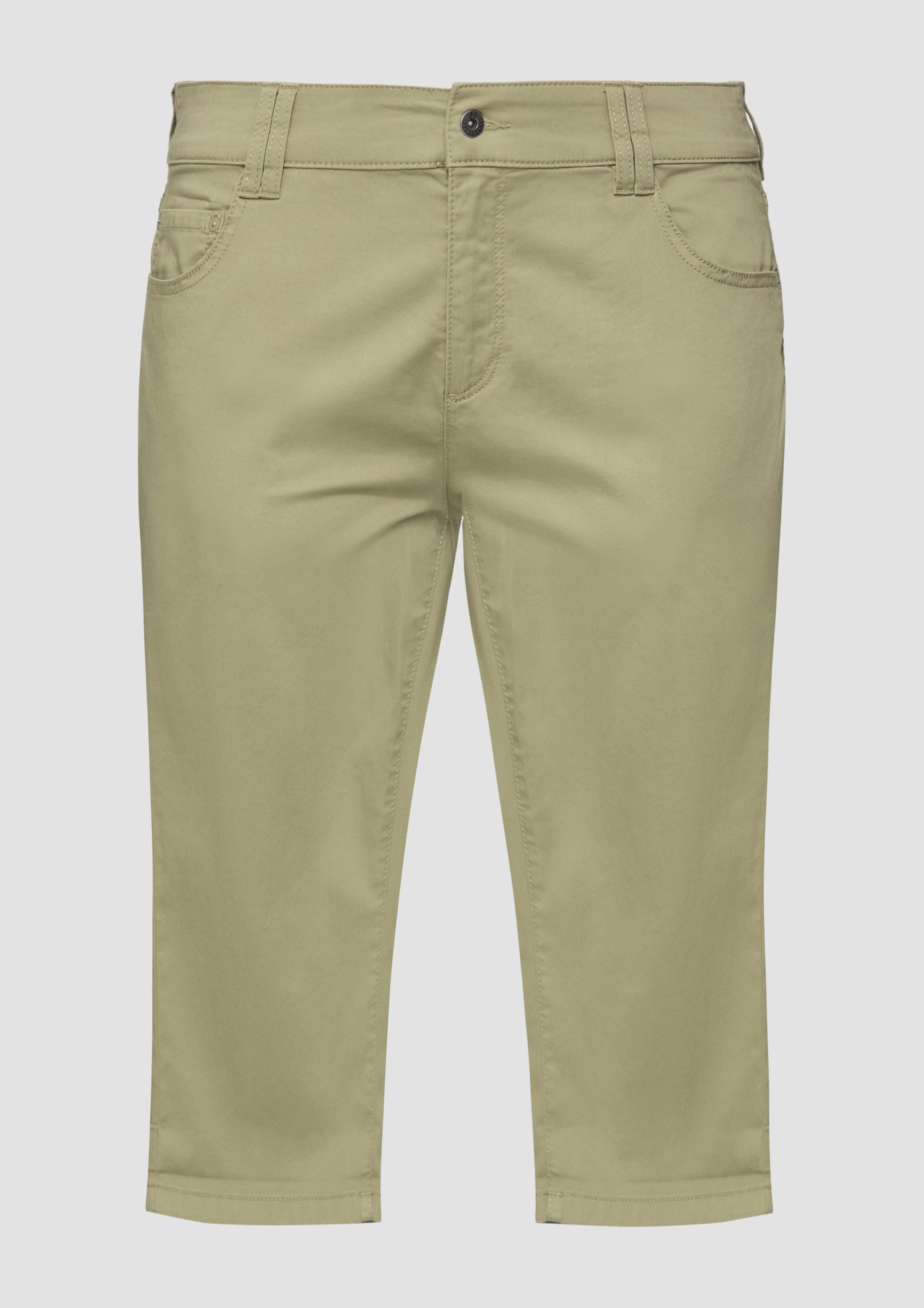 QS Stoffhose Elastische Capri-Hose aus Baumwoll-Satin günstig online kaufen