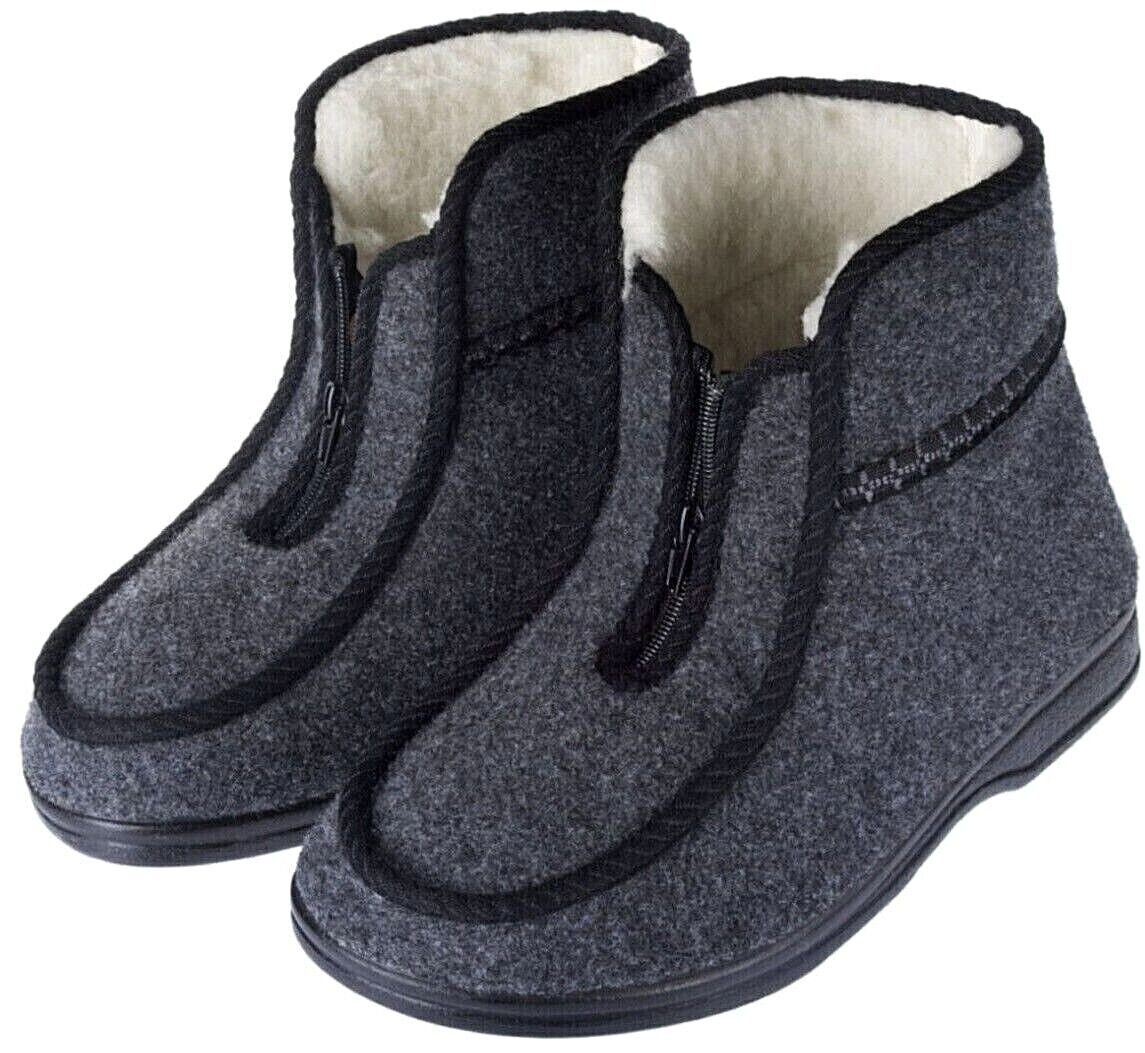 Damen Herren Winter Hausschuhe Filz Hüttenschuhe Schafwolle Gefüttert Hausschuh