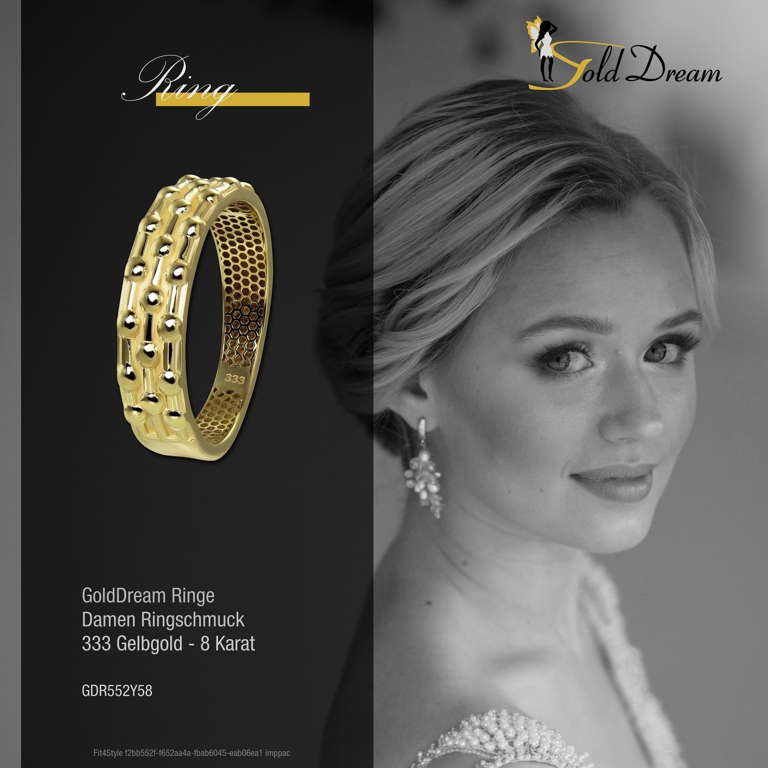 GoldDream Goldring GoldDream Gold Ring Dots Gr.58 333er, Fingerring 333 Gelbgold - 8 Karat Dots Damen Ringschmuck