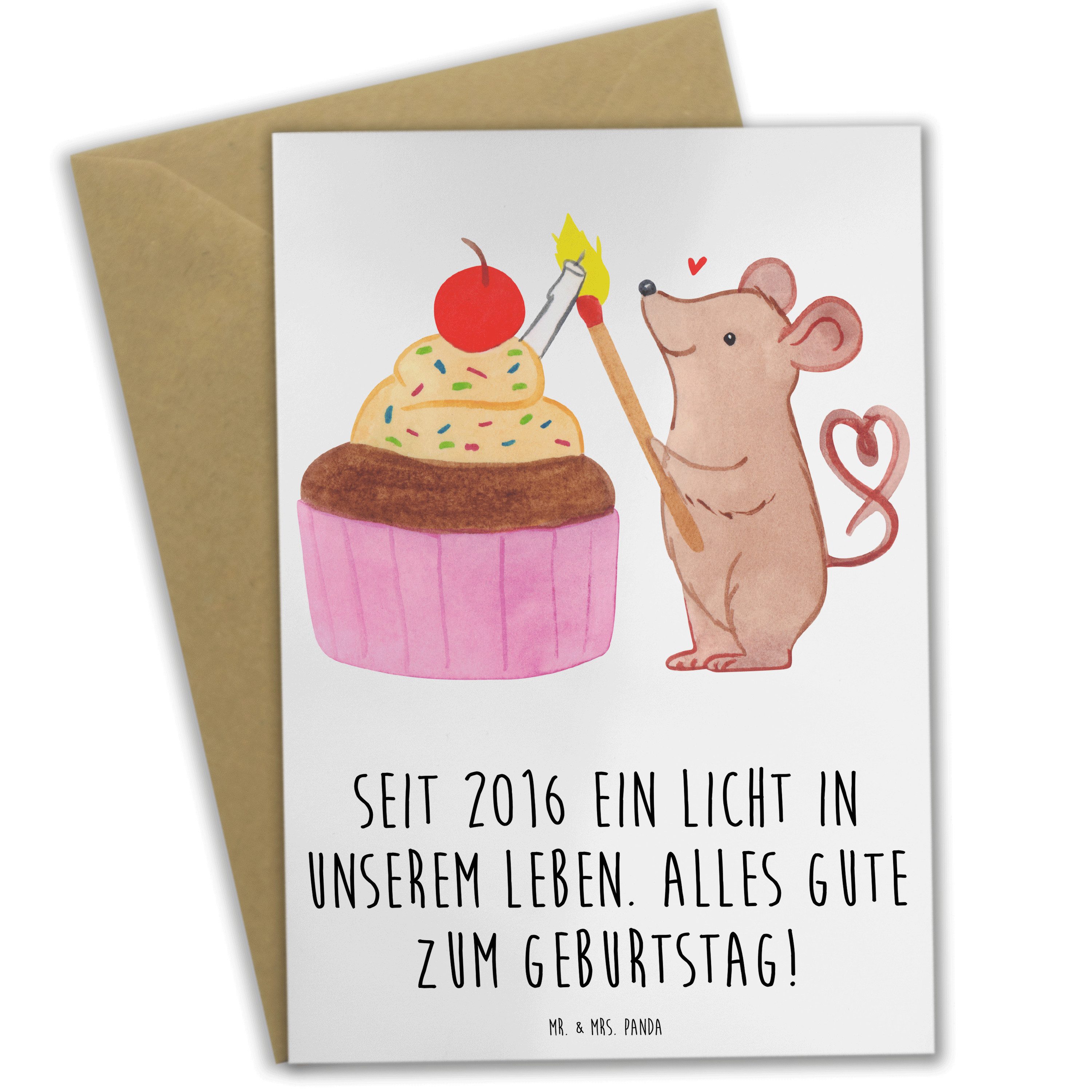Grußkarte 2016 Geburtstag - Weiß - Geschenk, herzliche Botschaft, Glückwunschka