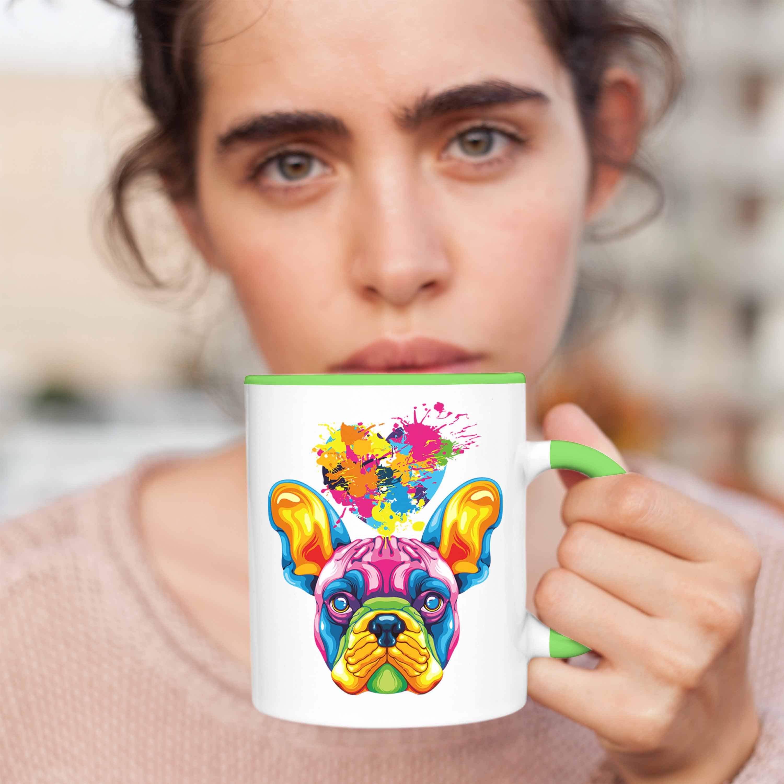 Grün Tasse Französische Farbe Geschenk Spr Besitzer Bulldogge Lustiger Tasse Trendation Herz