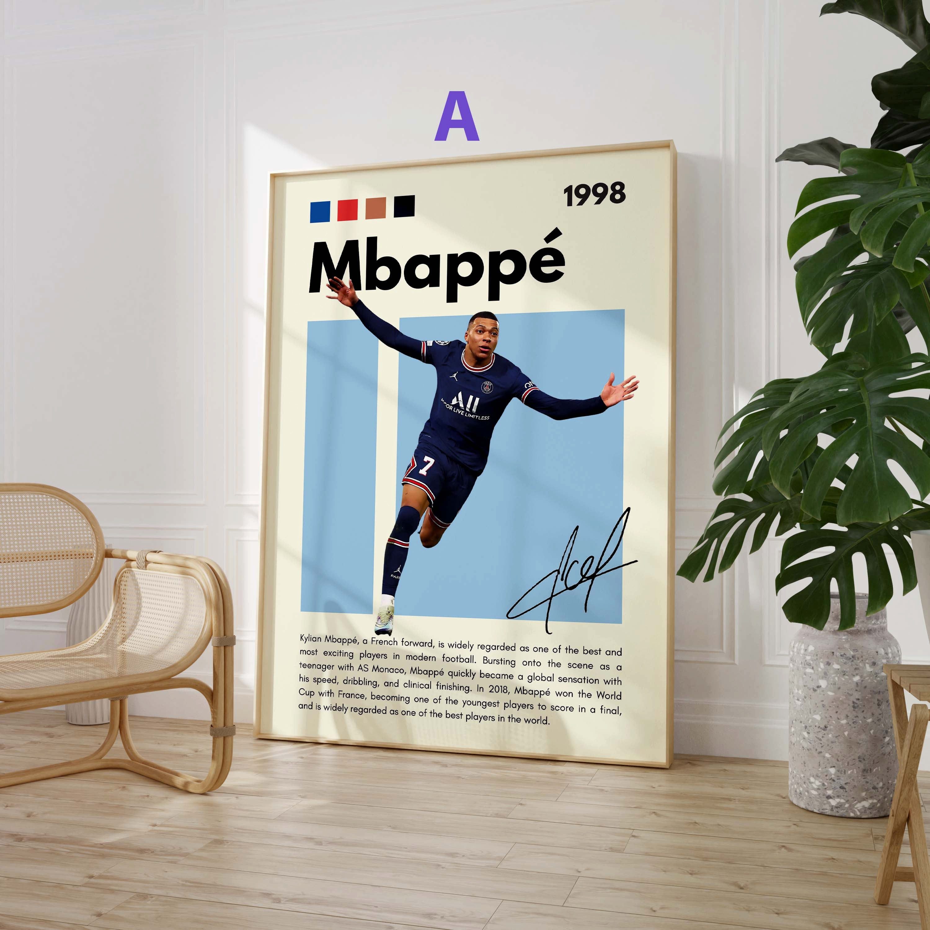 JUSTGOODMOOD Poster Fußball Stars Mbapp Neymar Messi Hakimi Haaland Yamal Sport Wanddeko P, C (1 St)