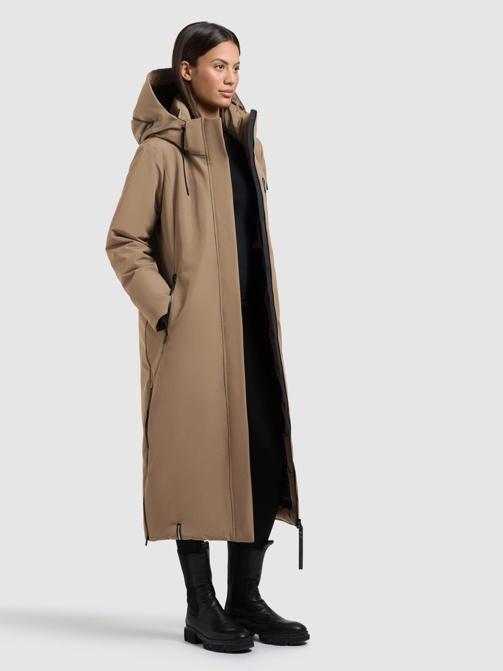 khujo Winterjacke khujo Wintermantel LOFI 3 warm wattiert, wasserabweisend, abnehmbare Kapuze