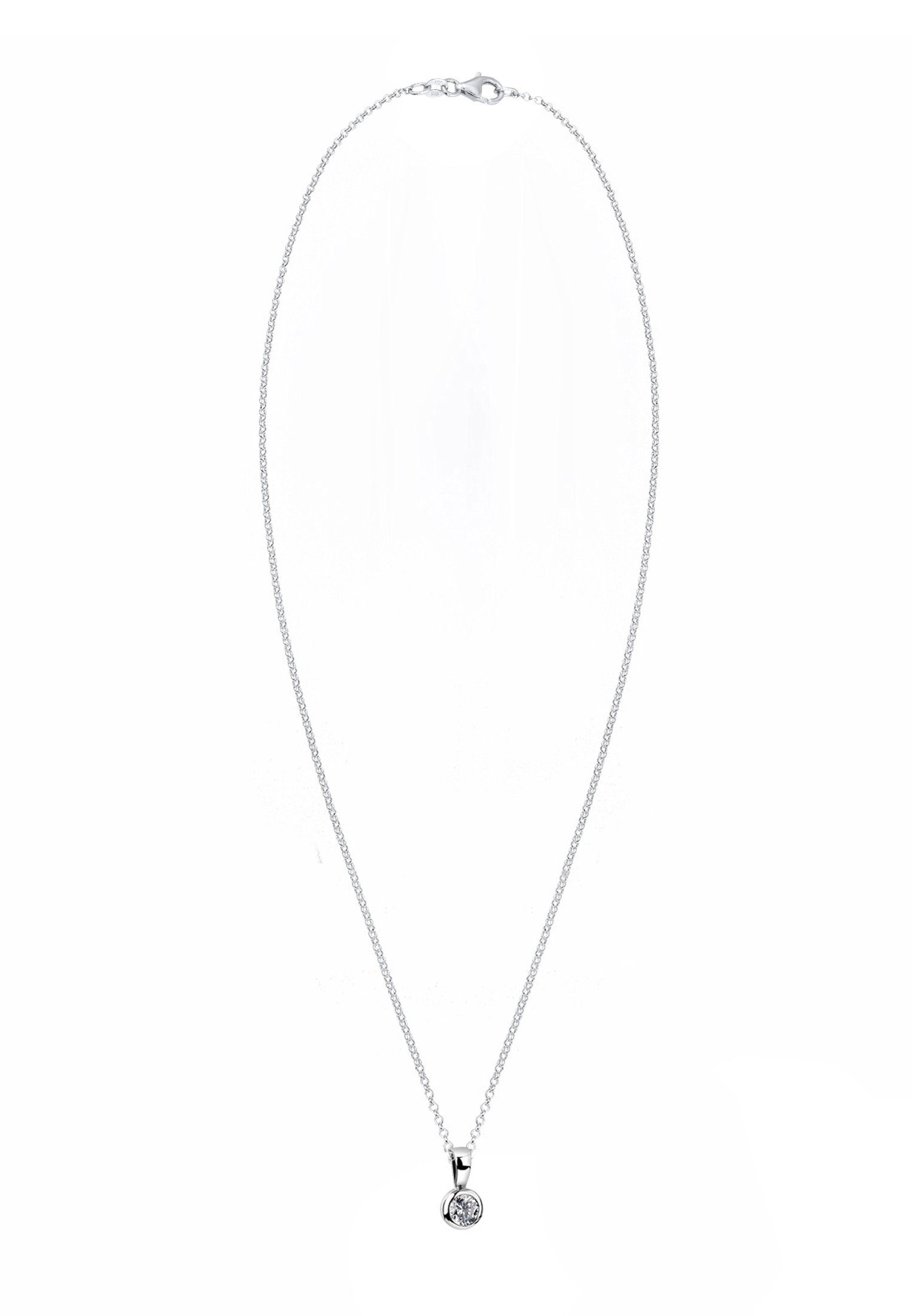Nenalina Kette mit Anhänger Solitär Zirkonia 925 Silber, Kreis günstig online kaufen