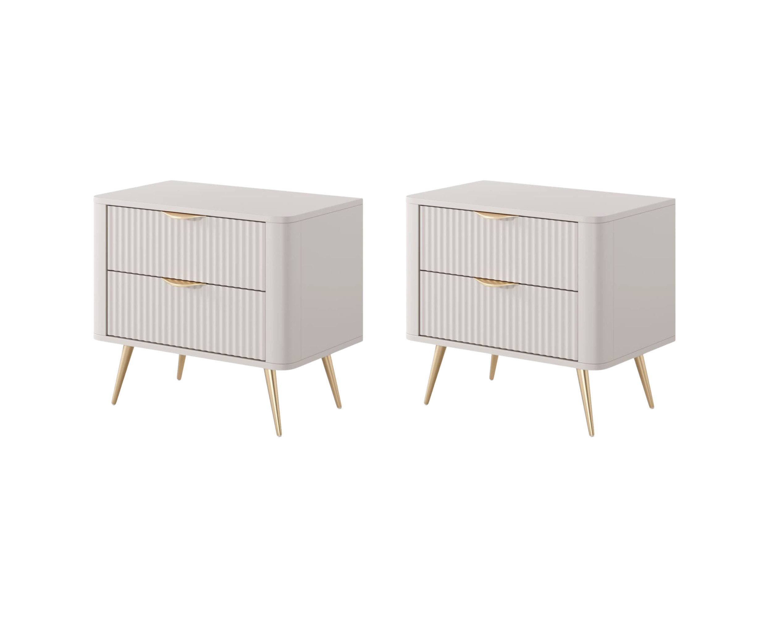 MOEBLO Nachttisch Pholx G (Nachttisch 2er Set - Gold Griffe und Beine aus M günstig online kaufen