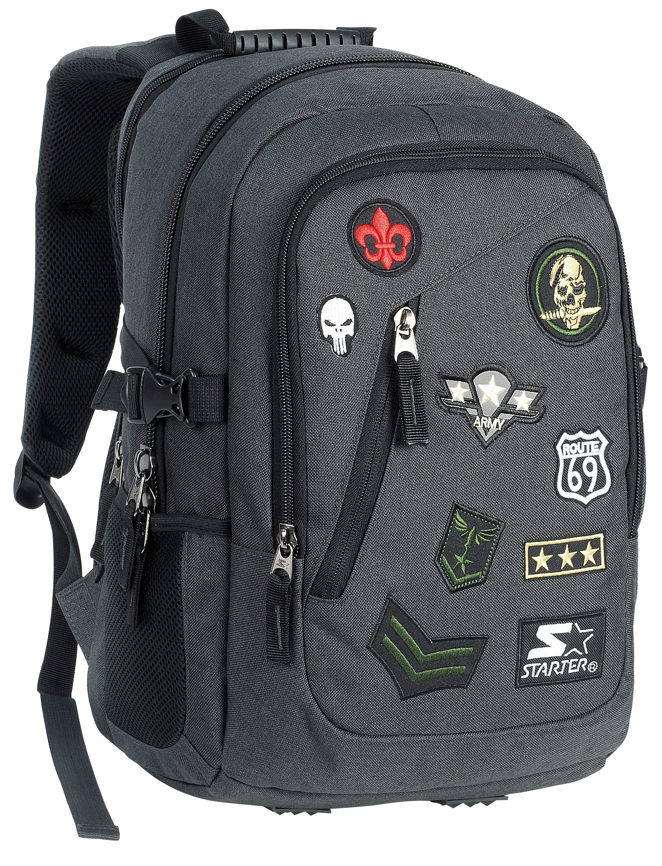 Starter Black Label Schulranzen Vintage, Patches, Ergonomisch