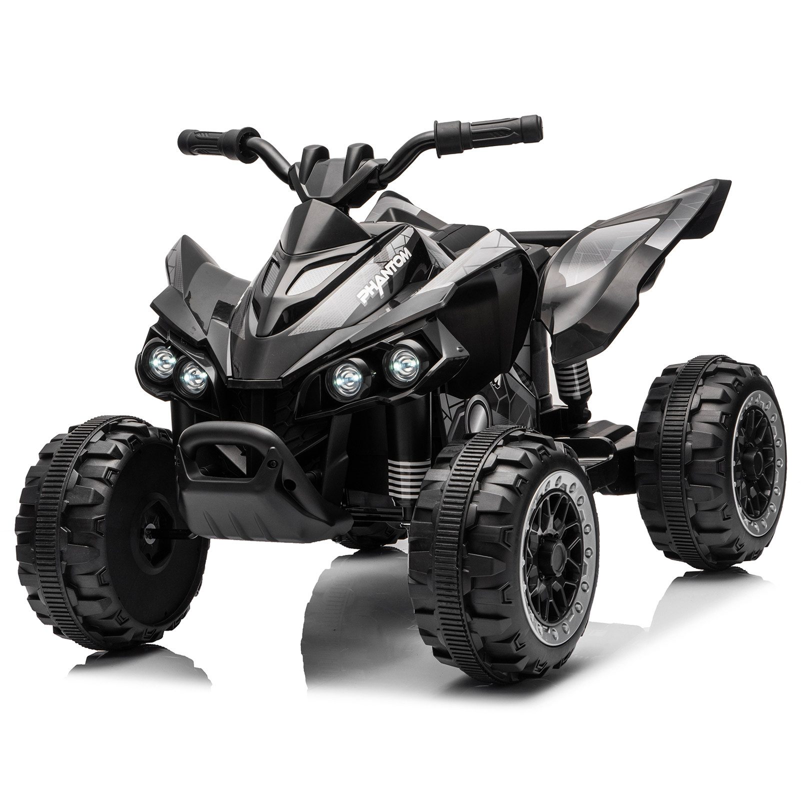 LALAHO Elektro-Kinderquad Elektrisches Kinderauto mit vier Rädern, 12V 4,5Ah ATV, mit LED-Beleuchtung