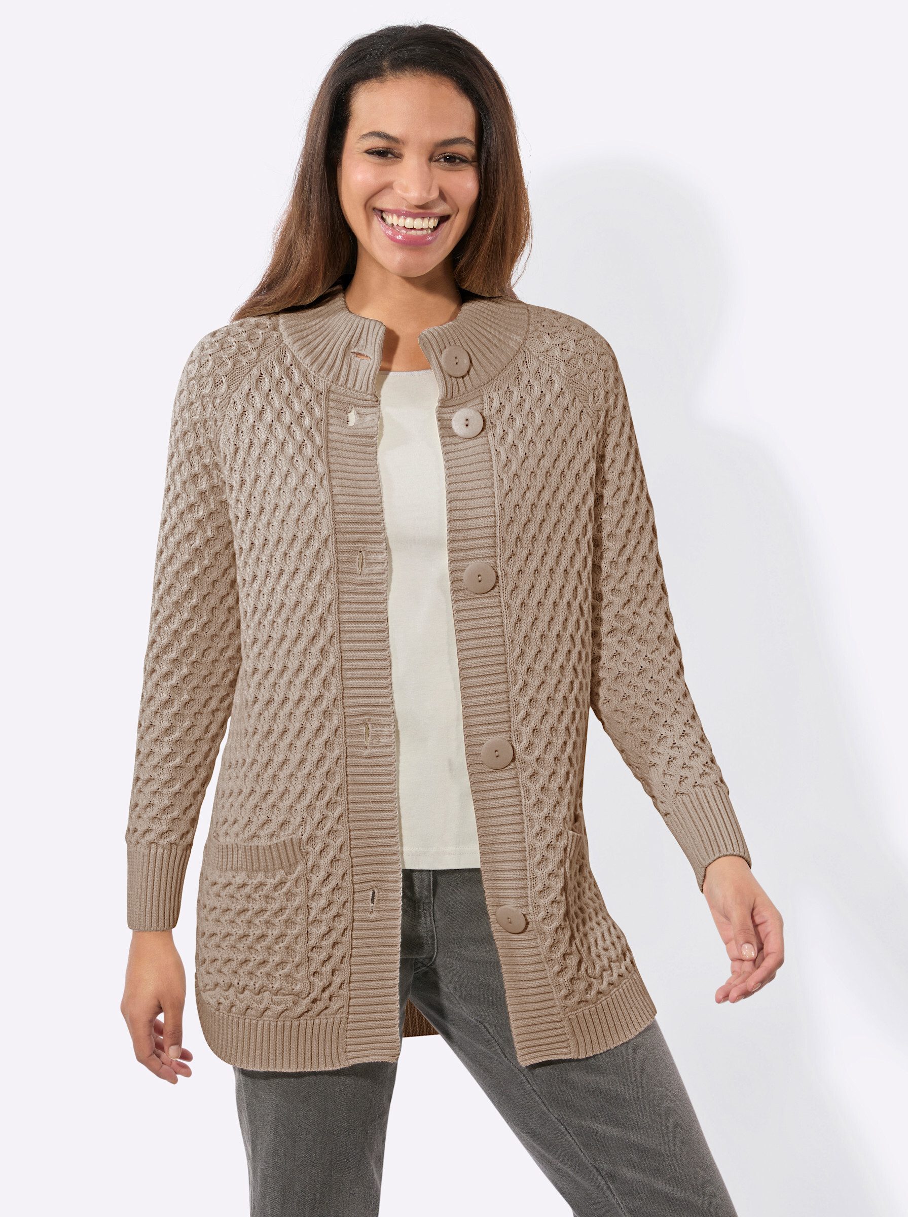 Witt Strickjacke Long-Strickjacke Langarm