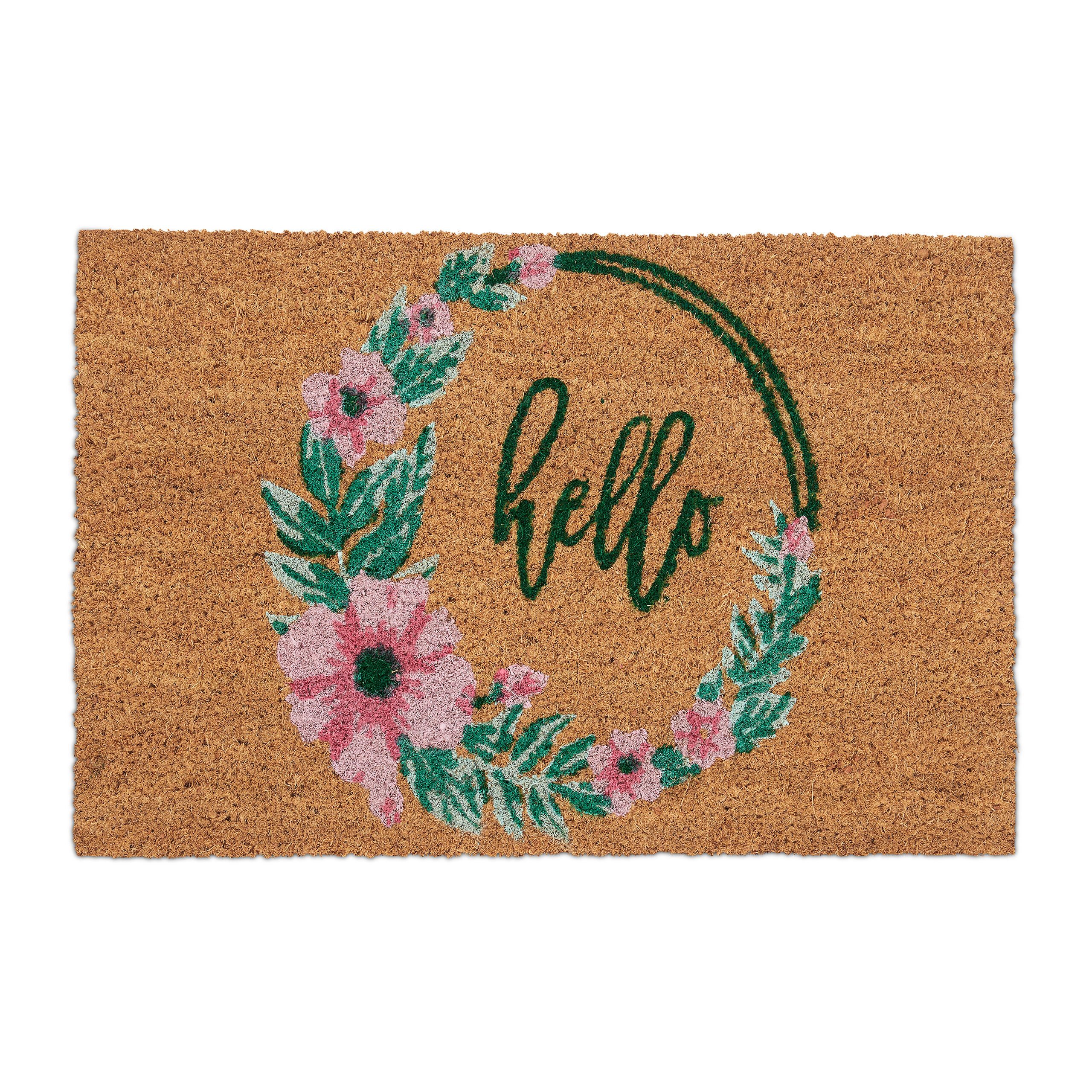 relaxdays Fußmatte Kokos Fußmatte Hello, rechteckig, günstig online kaufen