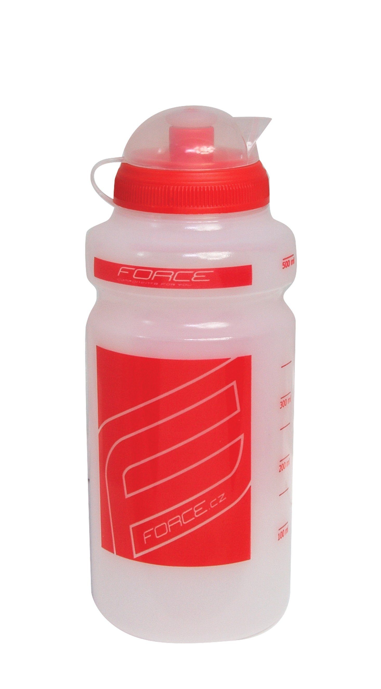 FORCE Trinkflasche Flasche FORCE "F" 0.5 l. rot+ durchsichtig