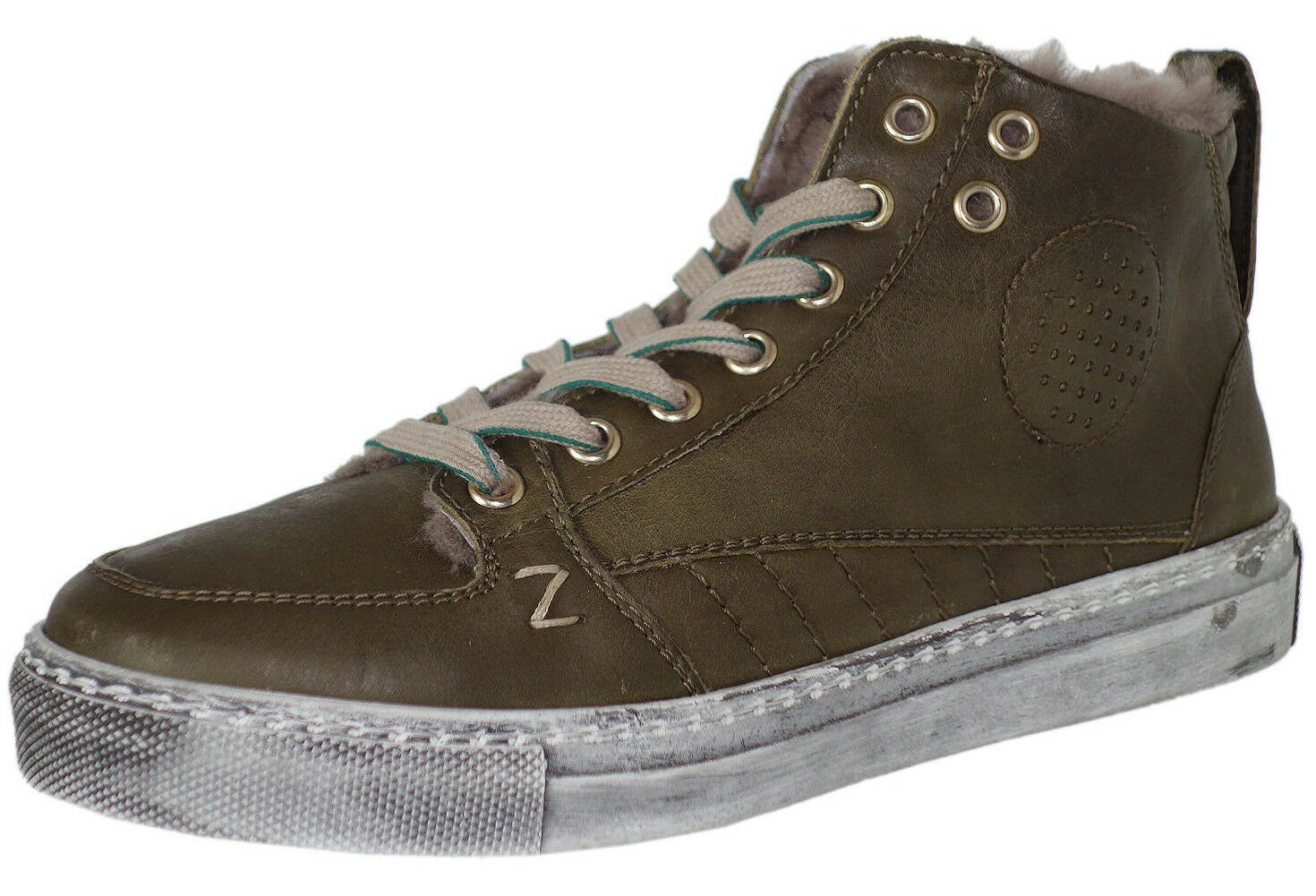 Zecchino d'Oro Zecchino d'Oro M14-7419 2801 Sneaker Glattleder Lammfell  Oliv Sneaker