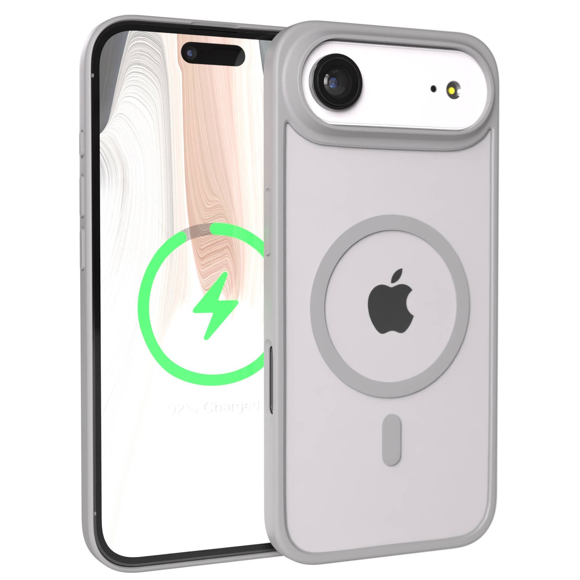 EAZY CASE Handyhülle Outdoor Case MagSafe für Apple iPhone Air 6,5 Zoll, Schutzhüllle Outdoor Case mit MagSafe stoßfest Backcover modern Grau