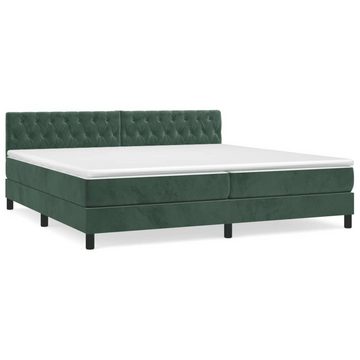 furnicato Bett Boxspringbett mit Matratze Dunkelgrün 200x200 cm Samt