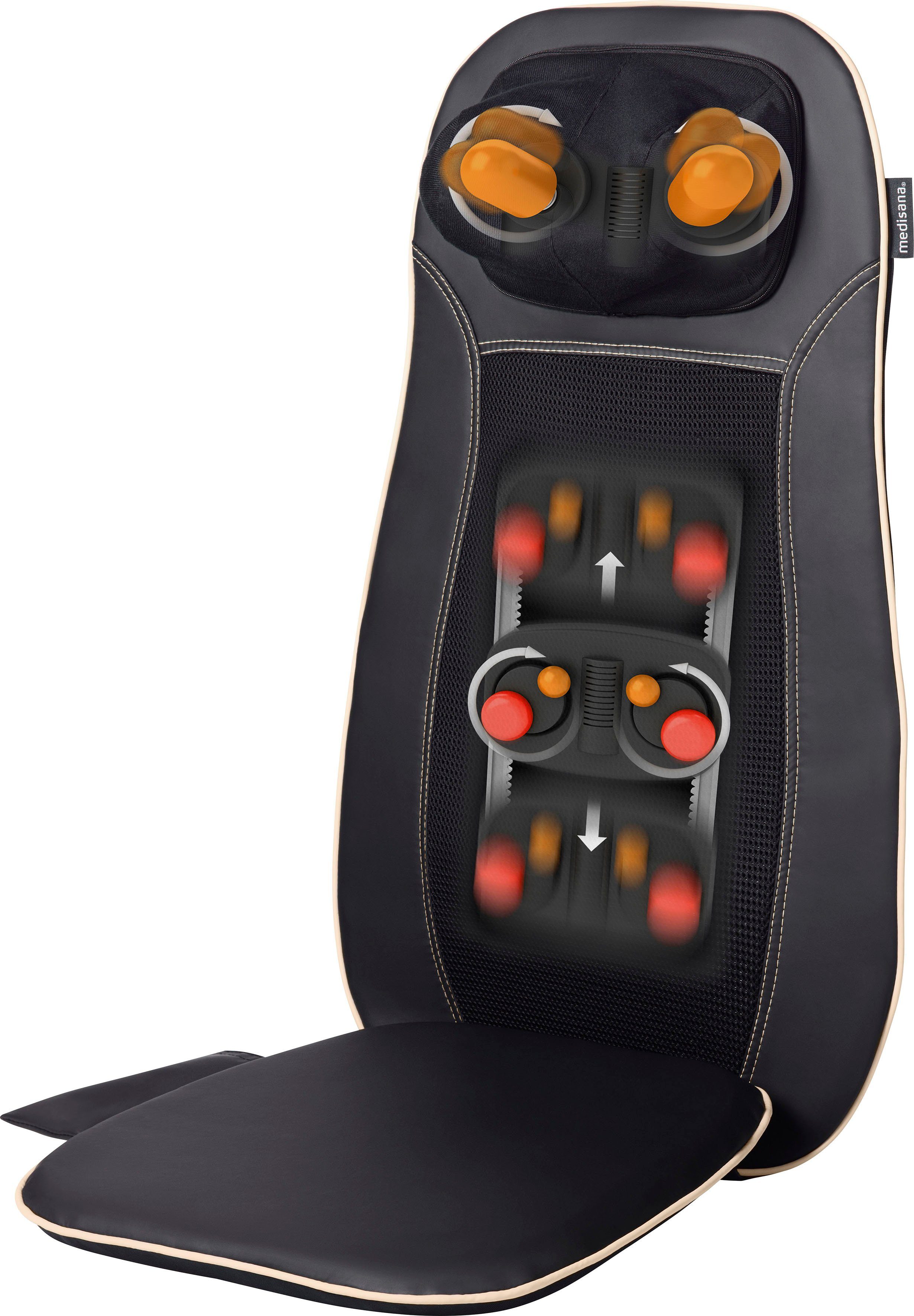 HoMedics Massagesitzauflage Max 2.0 Premium Shiatsu Massageauflage als  Nacken- und Rückenmassagegerät mit Wärmefunktion, Vibrationsmassage 