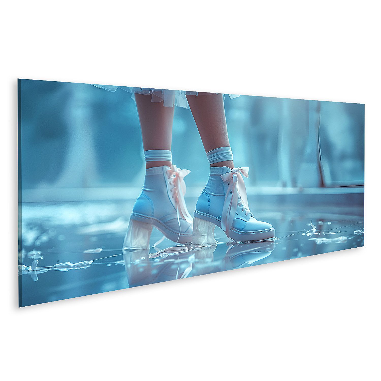 islandburner Leinwandbild Exquisite Schuhe mit Schleifenverzierungen symbolisieren ausgeprägte W