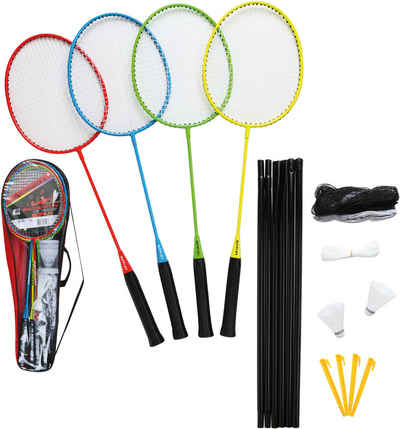 Sunflex Badmintonschläger Badminton Set Matchmaker 4 Spieler, Schläger, Strand & Wiese, (Set)