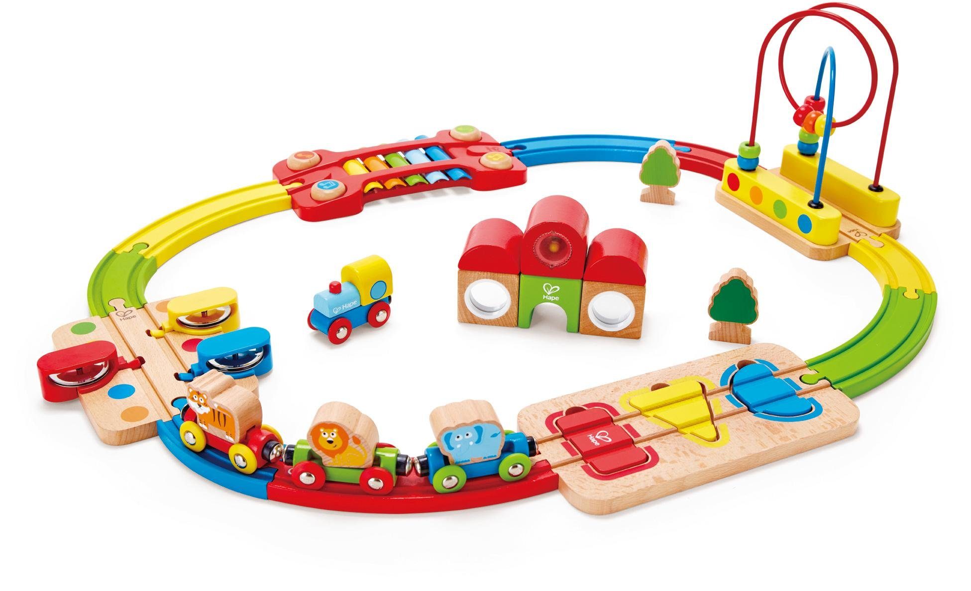 Image of Hape Spielzeug-Eisenbahn »Regenbogen-Puzzle Eisenbahnset«, (Set), aus Holz