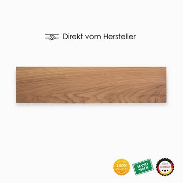 Rikmani Wandregal Holz Eiche massiv - Bücherregal Holzregal Wandboard LUAN