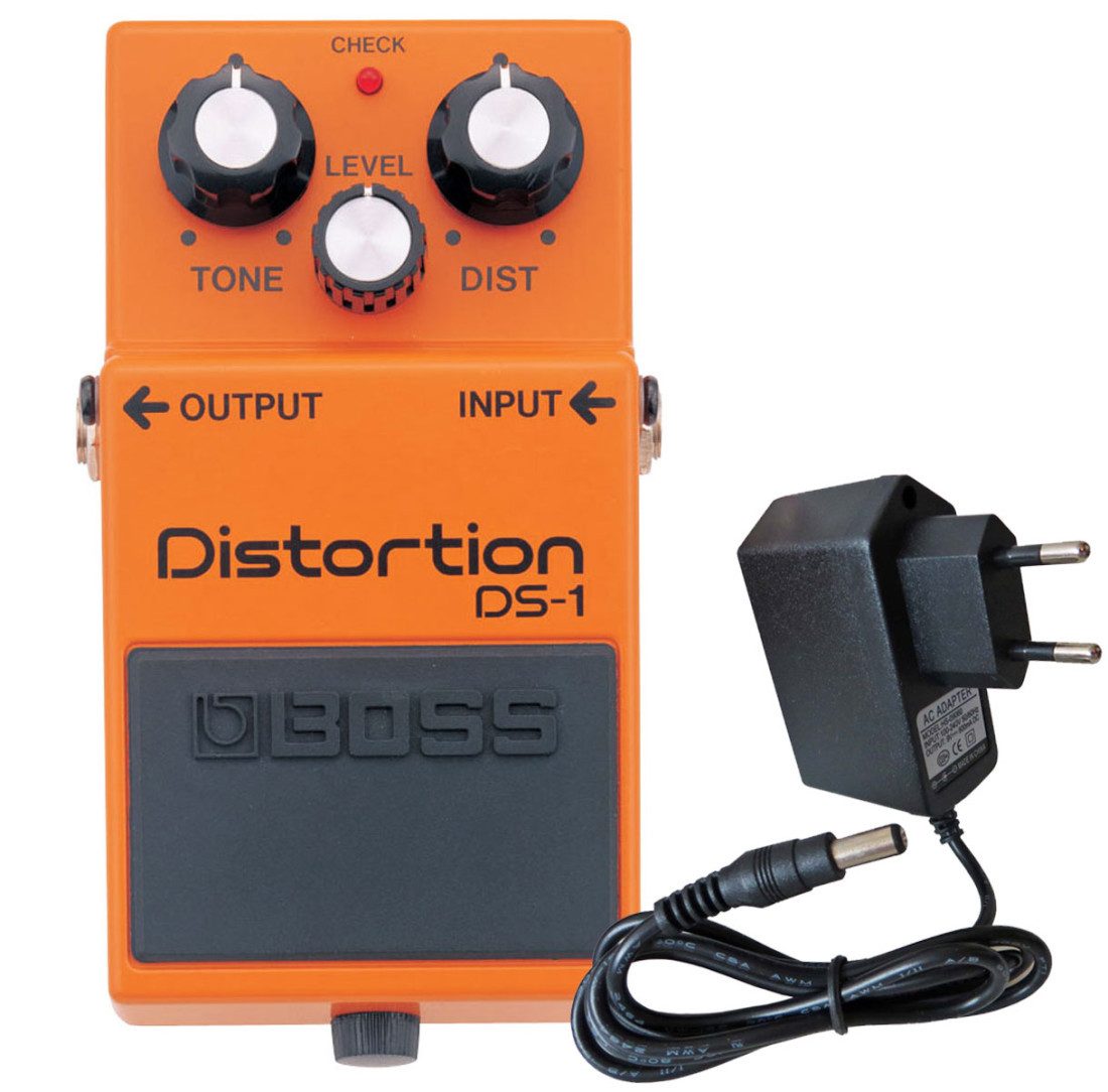 E-Gitarre Boss DS-1 Distortion Pedal mit 9V Netzteil