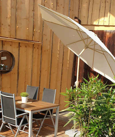 Sekey Sonnenschirm 300cm Gartenschirm 8-eckiger Marktschirm Terassenschirm, mit Kurbel, LxB: 300,00x300,00 cm, Sonnenschutz UV50+, mit Holzoptikbeschichtung