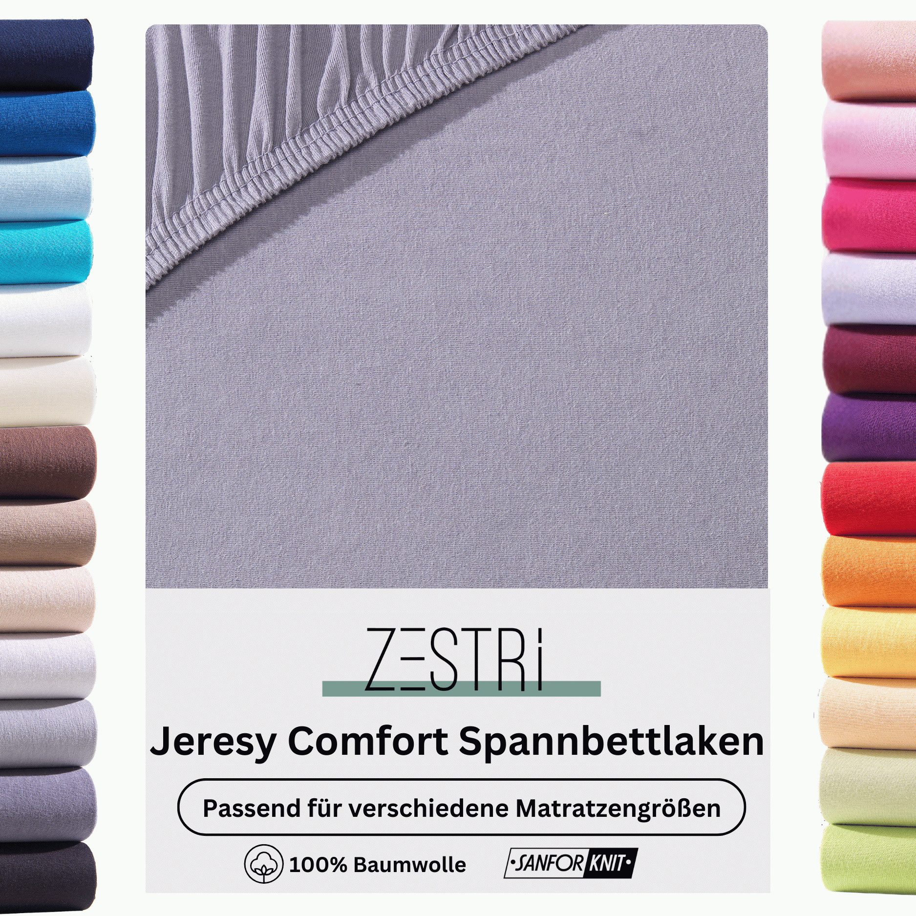 Zestri Spannbettlaken COMFORT Jersey aus 100% Baumwolle, Gummizug: rundum, günstig online kaufen