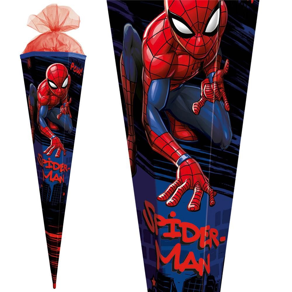 Roth Schultüte Marvel Spiderman, 100 cm, eckig, Tüllverschluss, Roth-Spitze, Zuckertüte