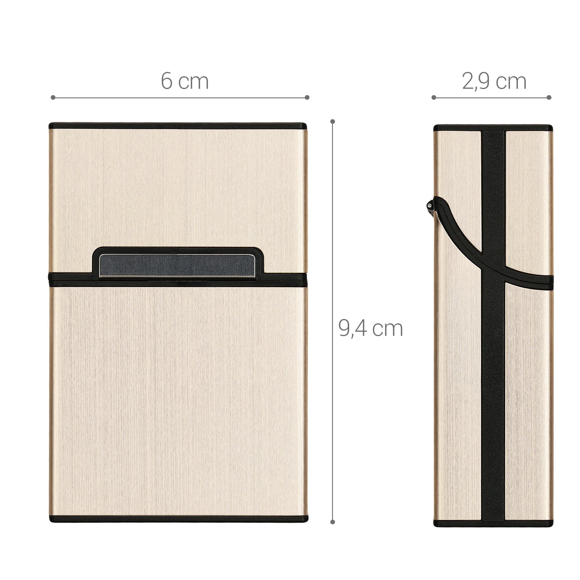 kwmobile Tabakbeutel Zigarettenetui Zigarettenbox Hülle für Zigaretten (1-tlg), aus Aluminium mit Magnetverschluss