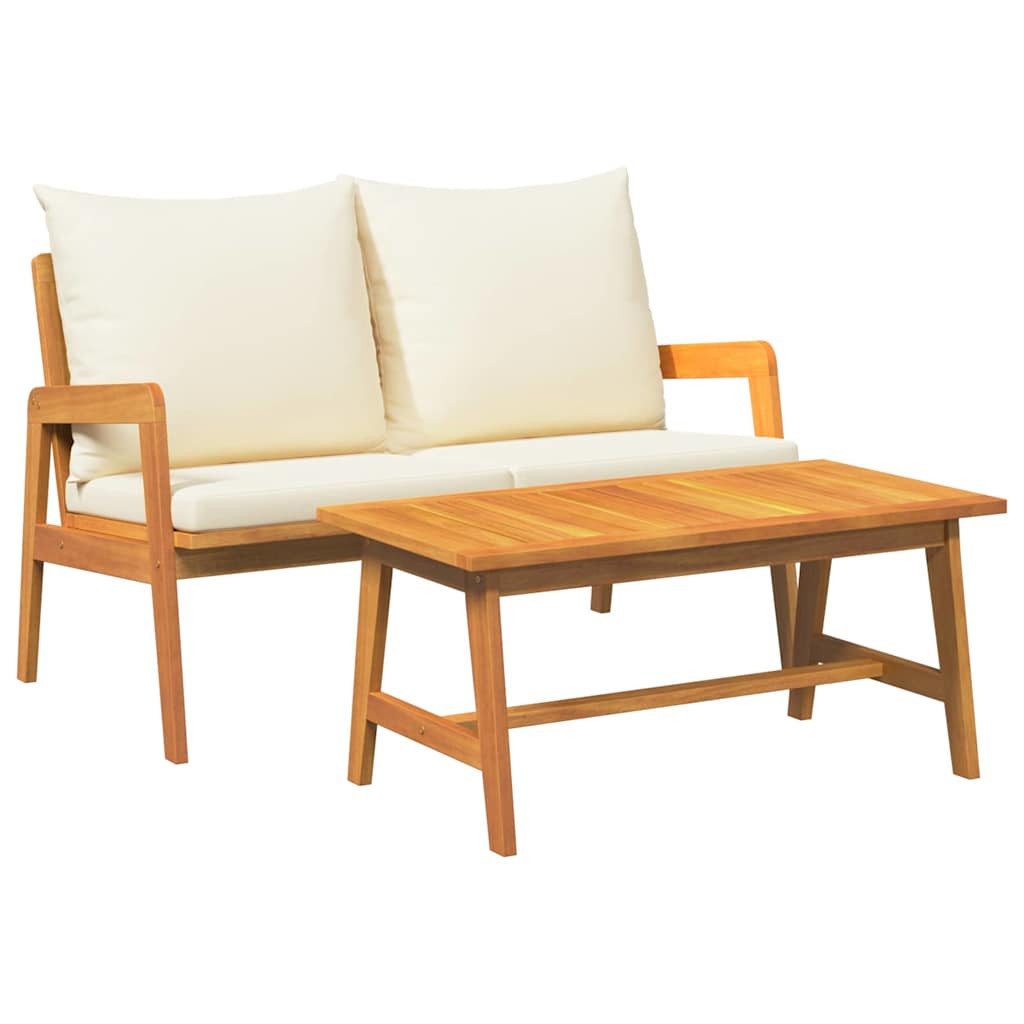 vidaXL Sofaelement Bistrogarnitur mit Kissen 2 Stück Öl-Natur Massivholz (2 St)