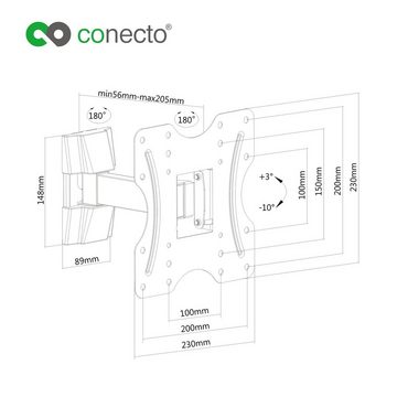 conecto TV Wandhalter für LCD LED Fernseher & Monitor TV-Wandhalterung, (bis 42 Zoll, neigbar, schwenkbar)