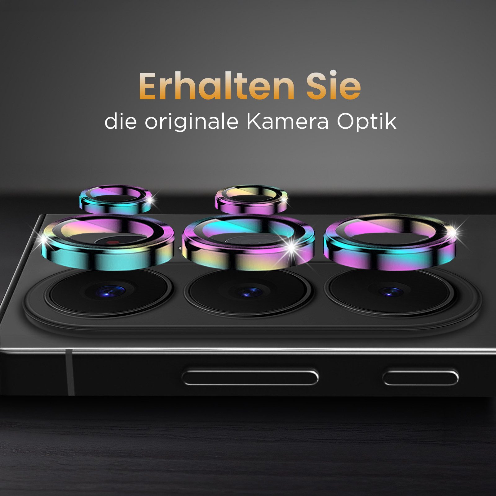 Tec-Expert Kameraschutzglas 9H Kameraglas Set in Regenbogenfarben für Samsung Galaxy S26 Ultra für Samsung Galaxy S26 Ultra, Linsenschutzglas Set, 1 Stück, Kame – Bild 3 von 5