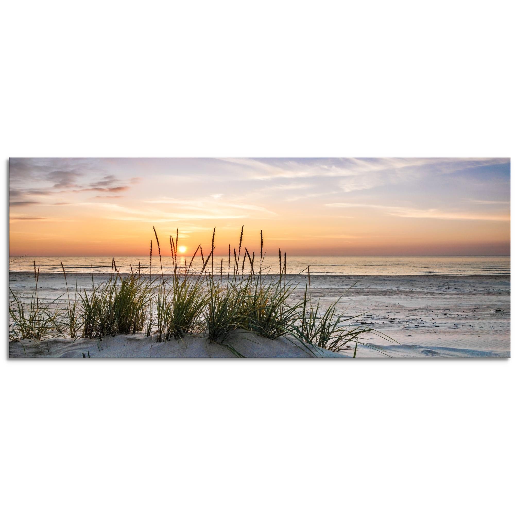 Runa Art XXL-Wandbild Natur Landschaft Bild Wohnzimmer Schlafzimmer Deko 043712a 100x40 cm, Sonnenuntergang, Ostsee Nordsee Dekoration Landhaus