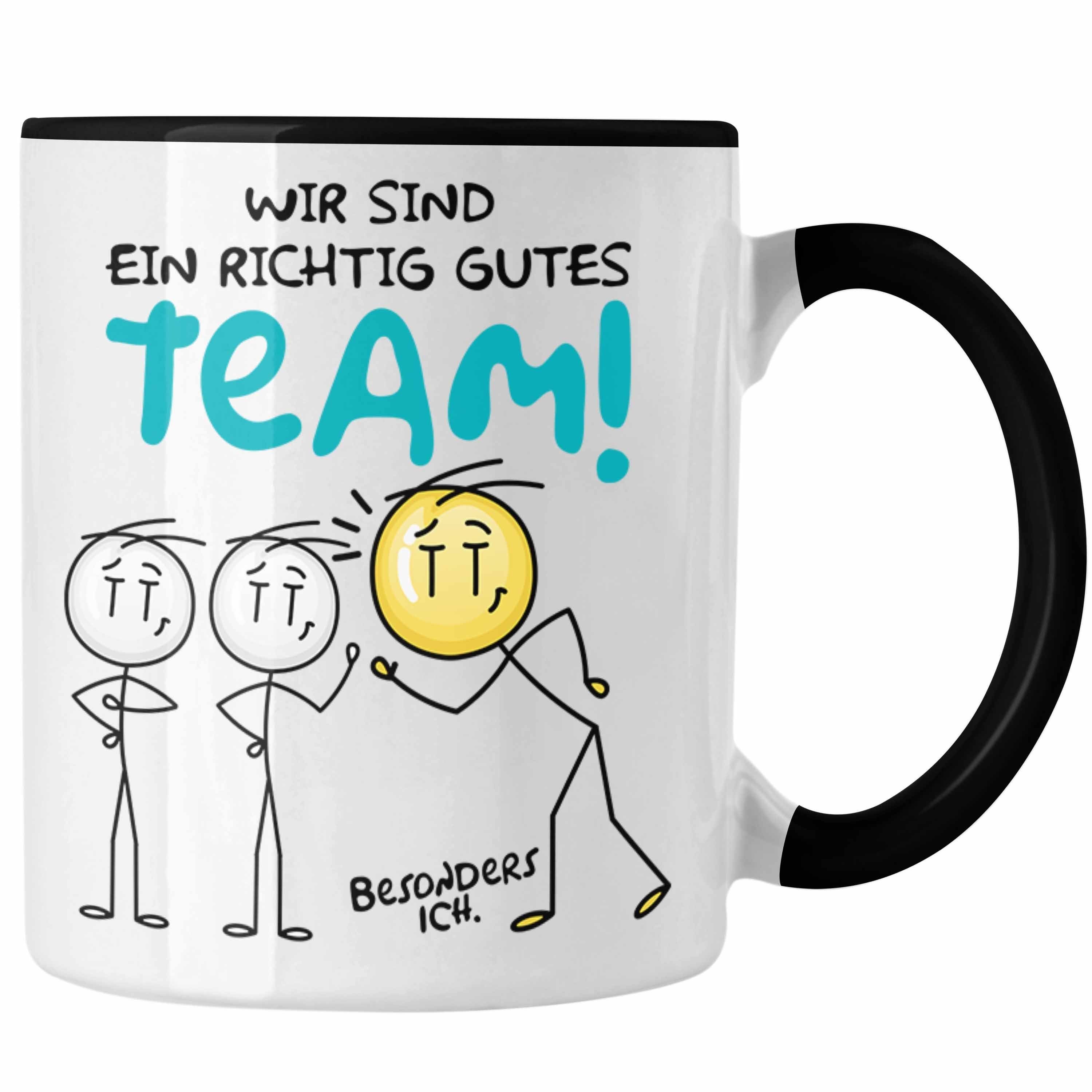 Trendation Tasse Dankeschön Geschenkidee Bestes für Tasse Schwarz Dan Geschenk Kaffeetasse Team